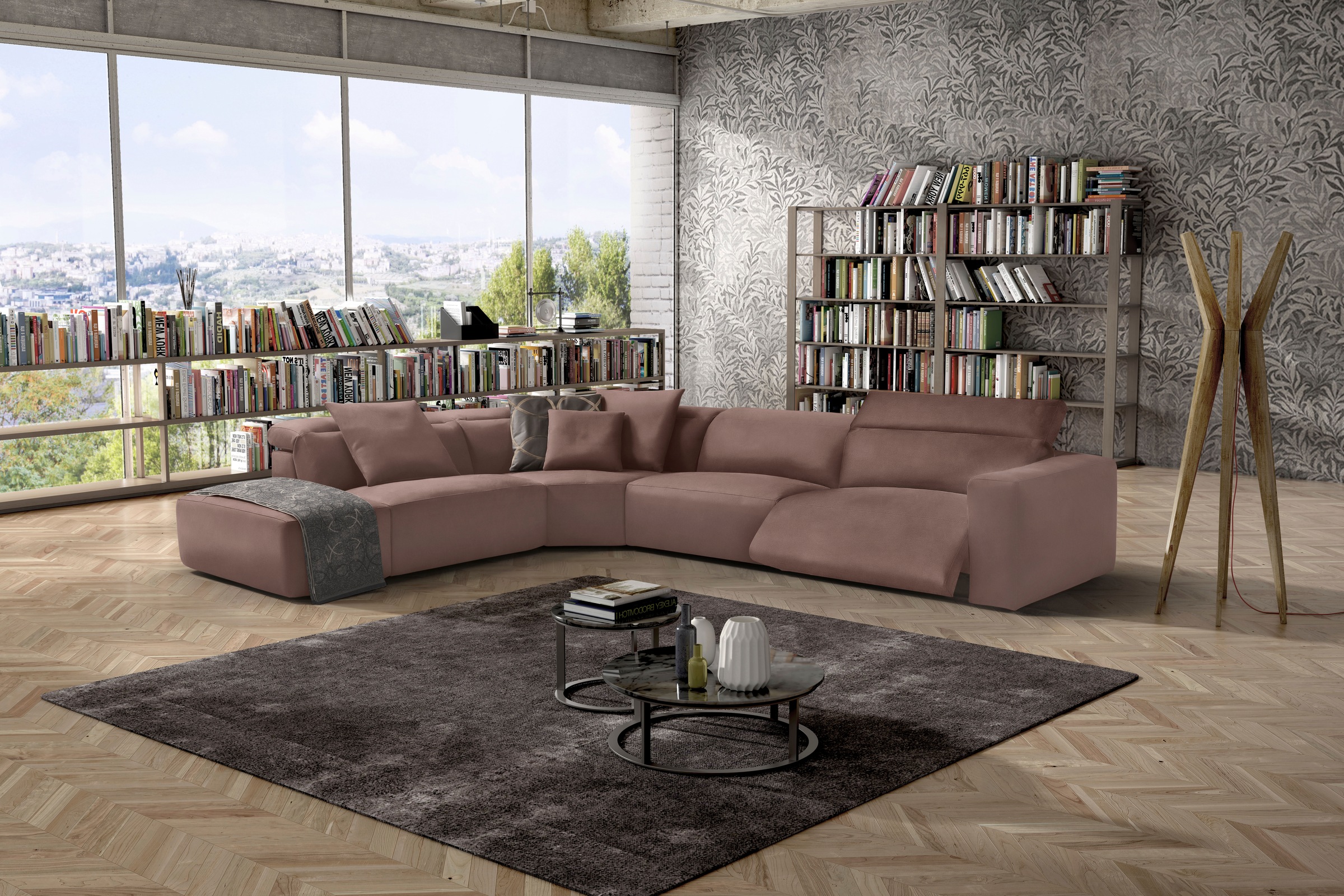 Egoitaliano Ecksofa »Beverly, extravangantes Designsofa mit erstklassigem Sitzkomfort«, wahlweise mit elektrischer Relaxfunktion, Kopfteilverstellung