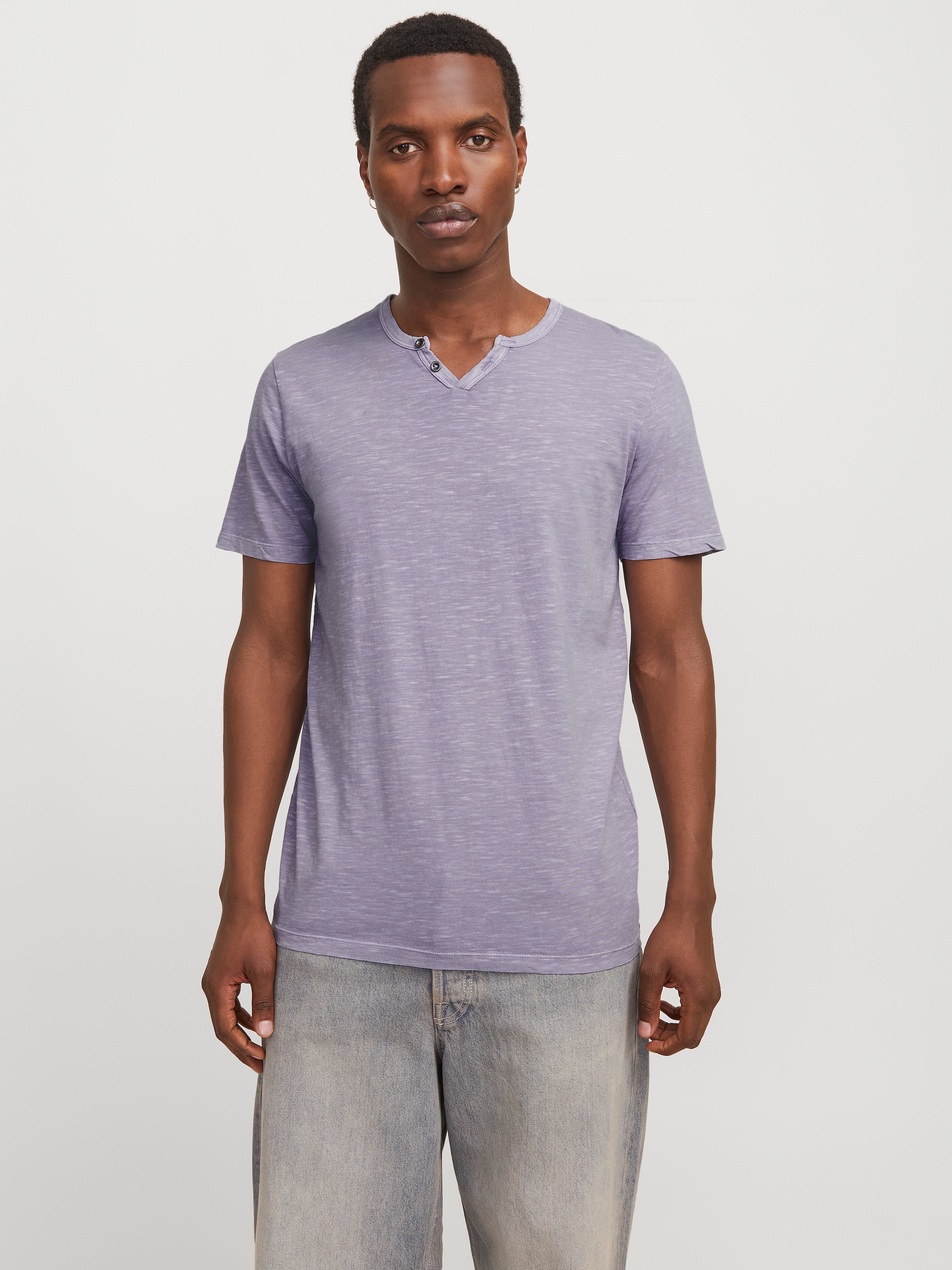 Jack & Jones T-Shirt »JJESPLIT NECK TEE SS NOOS«, mit V-Ausschnitt