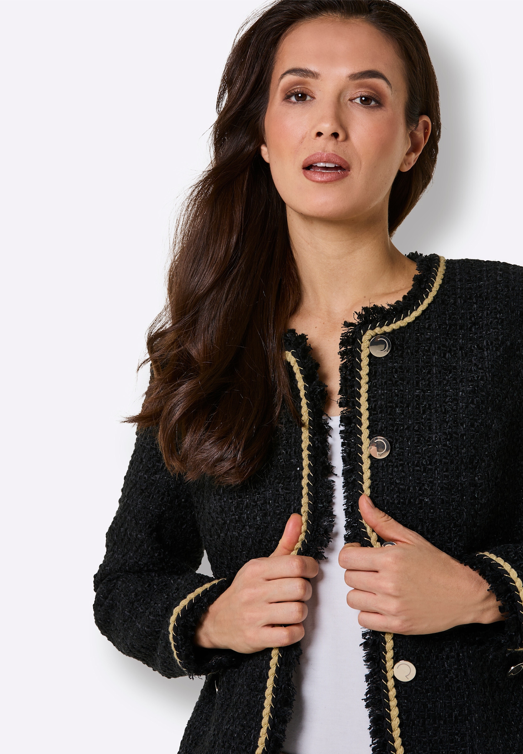 creation L Blusenblazer »Woll-Mix-Bouclé-Blazer Bouclé-Blazer«