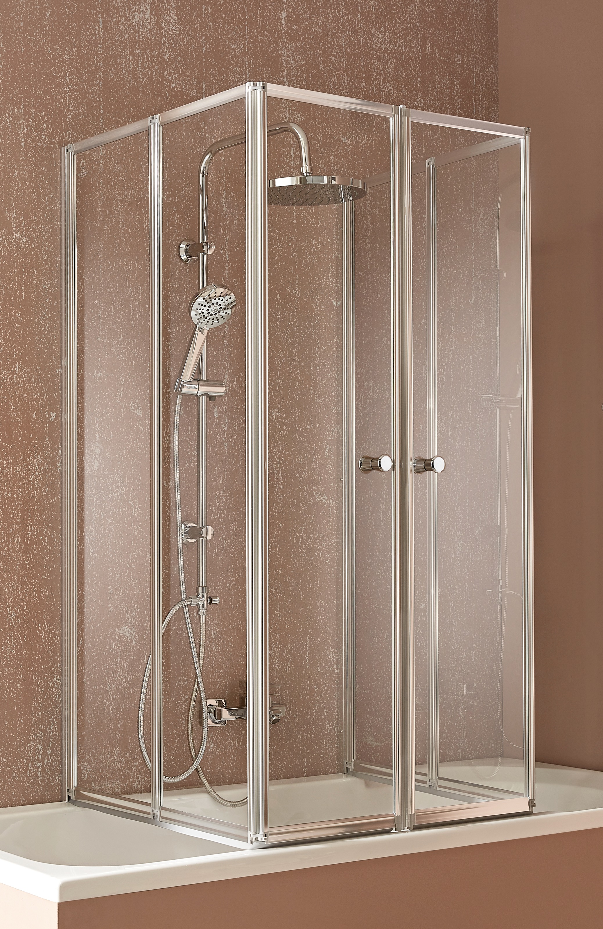 welltime Badewannenaufsatz "Summer" 6 Stk. tlg. Badewannenfaltwand, Glaswand bestehend aus 6 Elementen