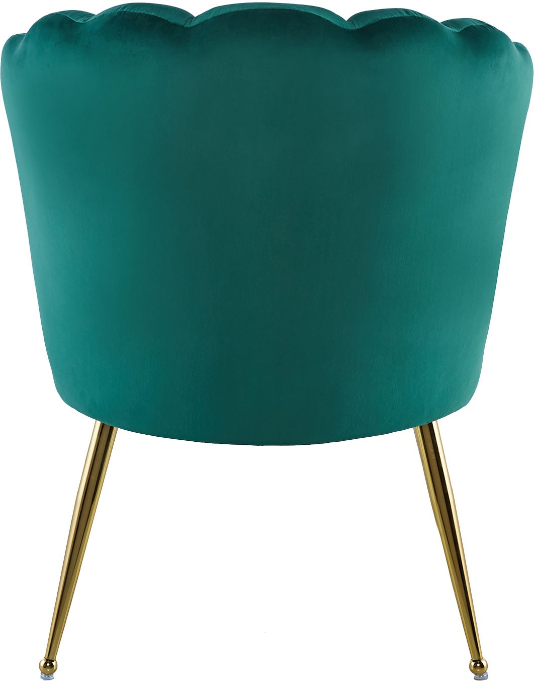 Kayoom Polsterstuhl »Stuhl Lalie 125, Rückenlehne im Retro-Stil, ausgefallene Rückenlehne«, 1 St., Rückenlehne in Muschel-Design, Samtbezug, goldene Metallbeine
