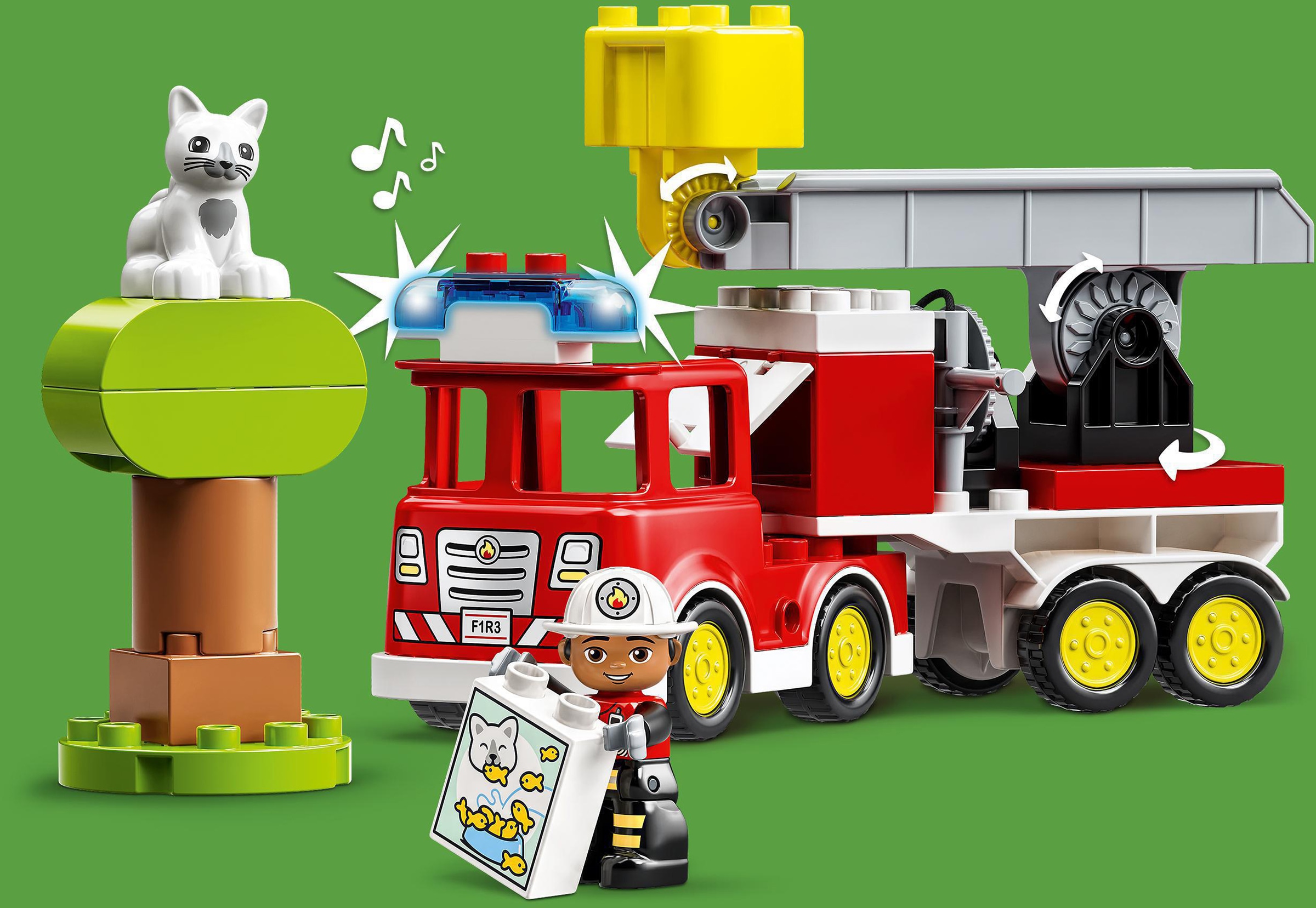 Konstruktionsspielsteine St.), LEGO® (10969), DUPLO«, bei »Feuerwehrauto und Europe Made in Sirene LEGO® (21 mit Licht;