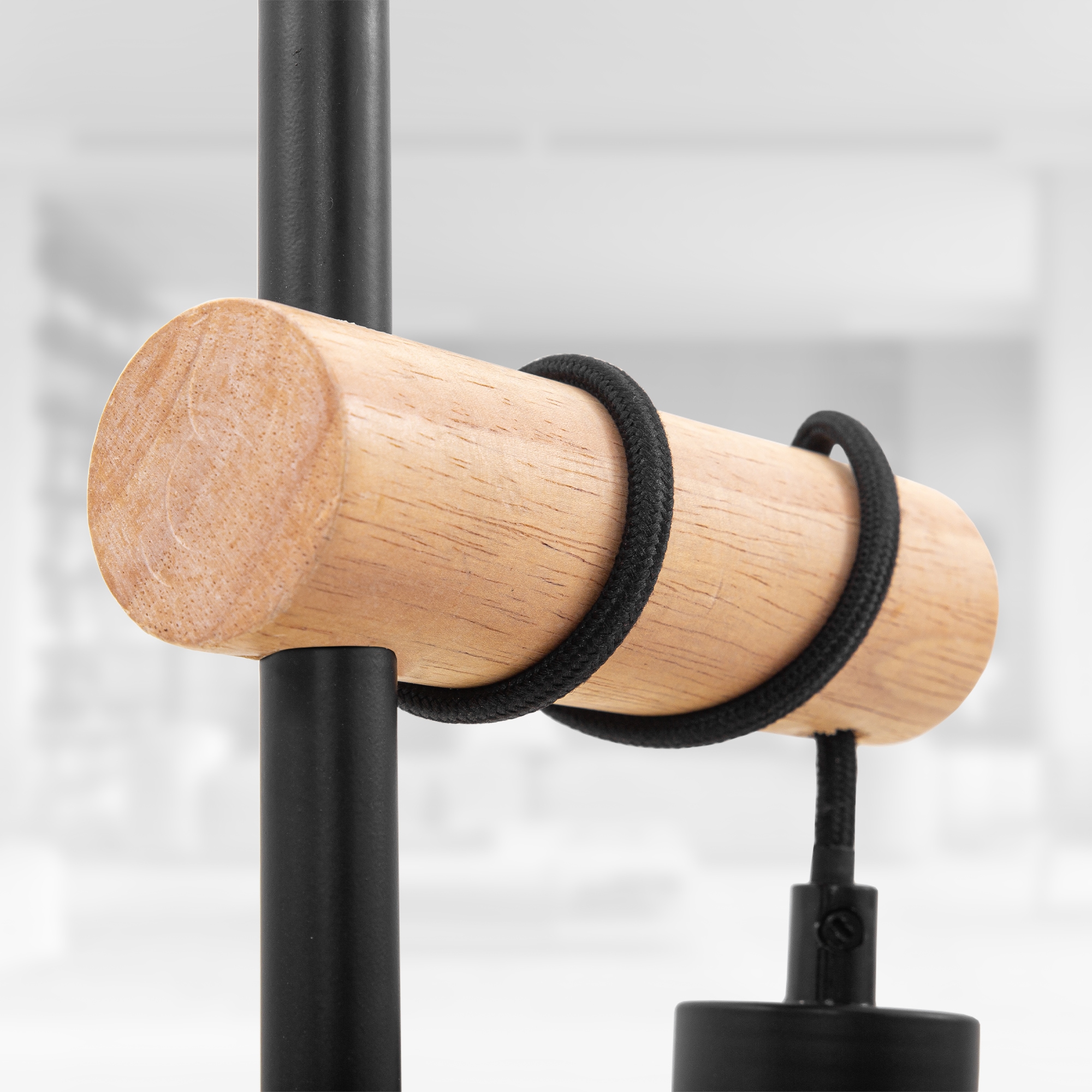 B.K.Licht Tischleuchte, 1 flammig, Leuchtmittel E27 | ohne Leuchtmittel, Tischlampe, 1 flammig,Industrial-Design, Retro, Stahl, Holz, rund