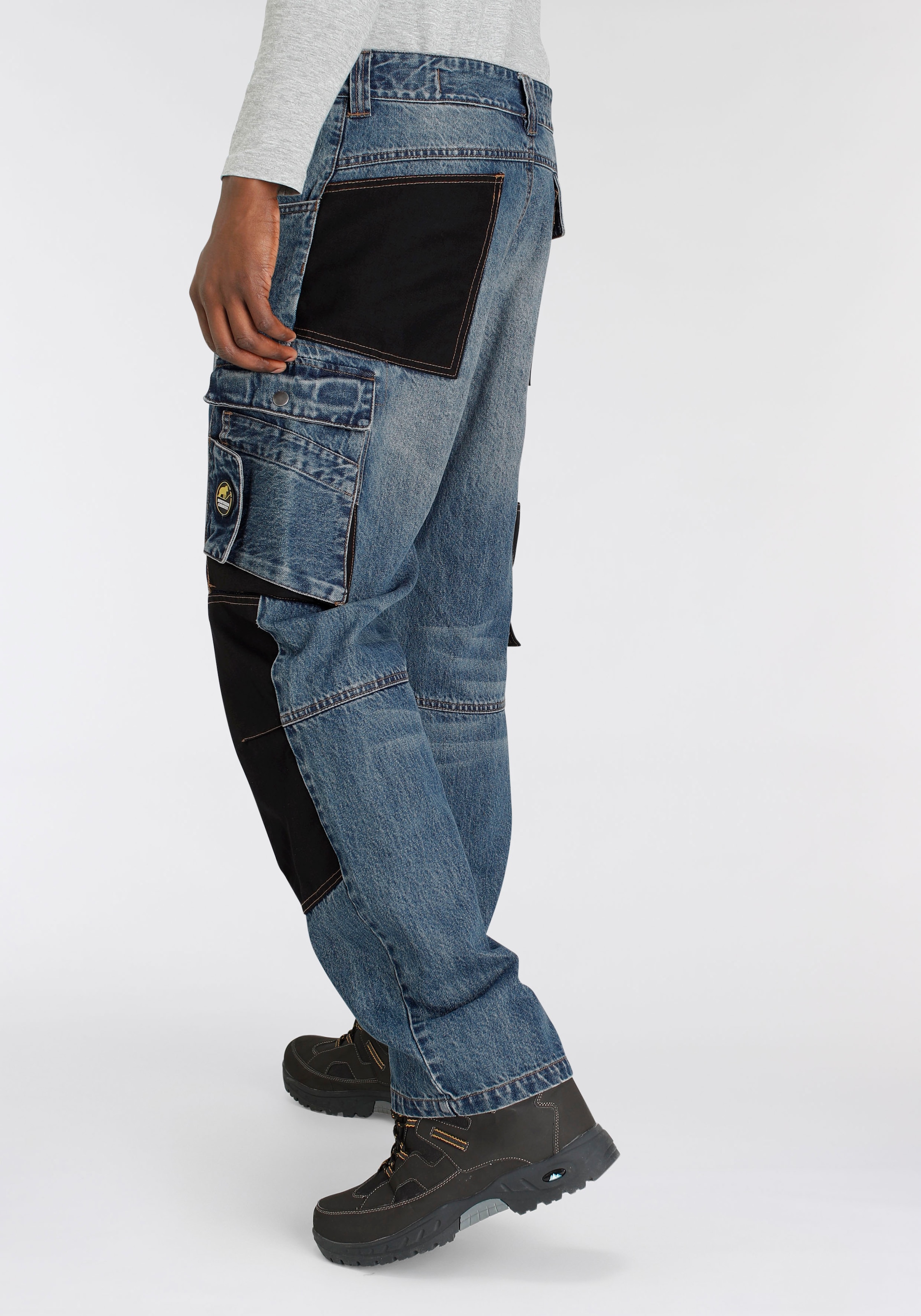 Northern Country Arbeitshose »Multipocket Jeans«, (aus 100% Baumwolle, robuster  Jeansstoff, comfort fit), mit dehnbarem Bund, 9 praktischen Taschen,  Knieverstärkung aus Cordura bei ♕