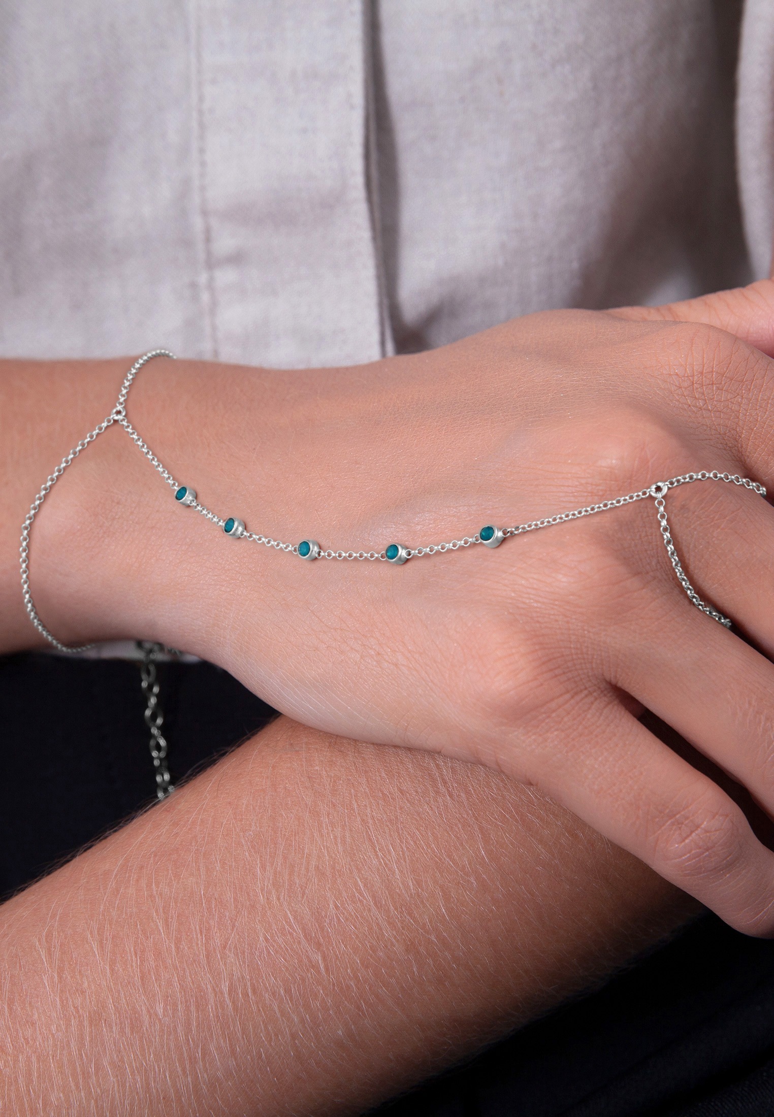 Elli Schmuckset »Armband Hand Chain Handkette Armband 925 Silber«