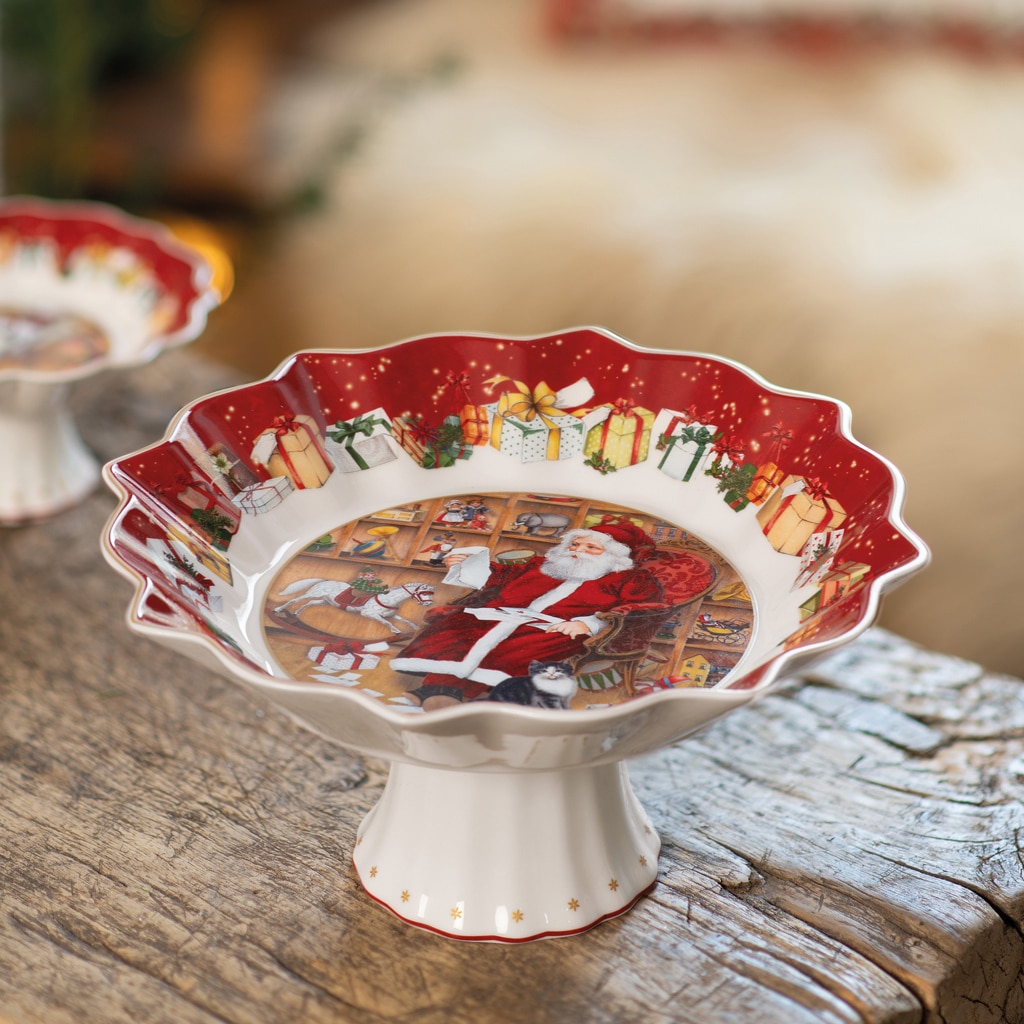 Villeroy & Boch Schale »Schale auf Fuß "Santa liest Wunschzettel" Toy's Fantasy ø 25 cm bunt«