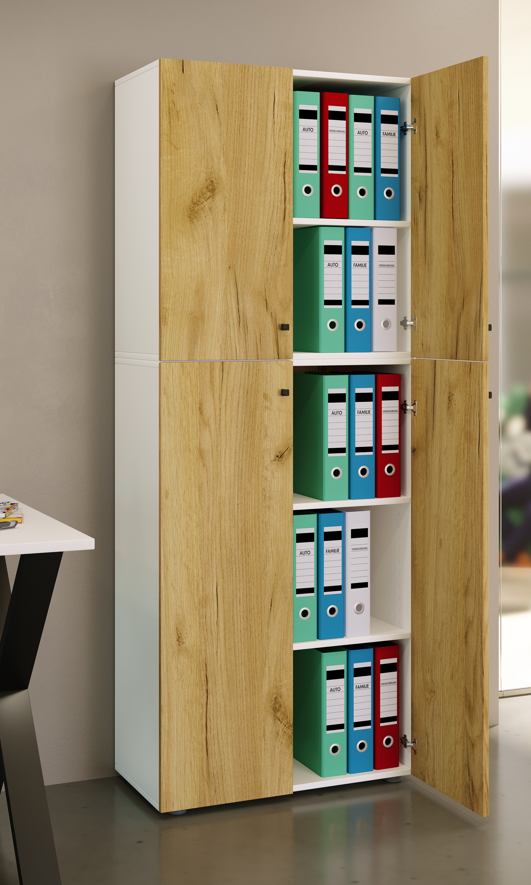 VCM Aktenschrank »VCM Büroschrank mit 5 Fächern | moderner Aktenschrank mit Drehtüren | Maße ca. B. 70 x H. 184 x T. 40 cm ¿ Lona 5-Fach«, (1 St.)