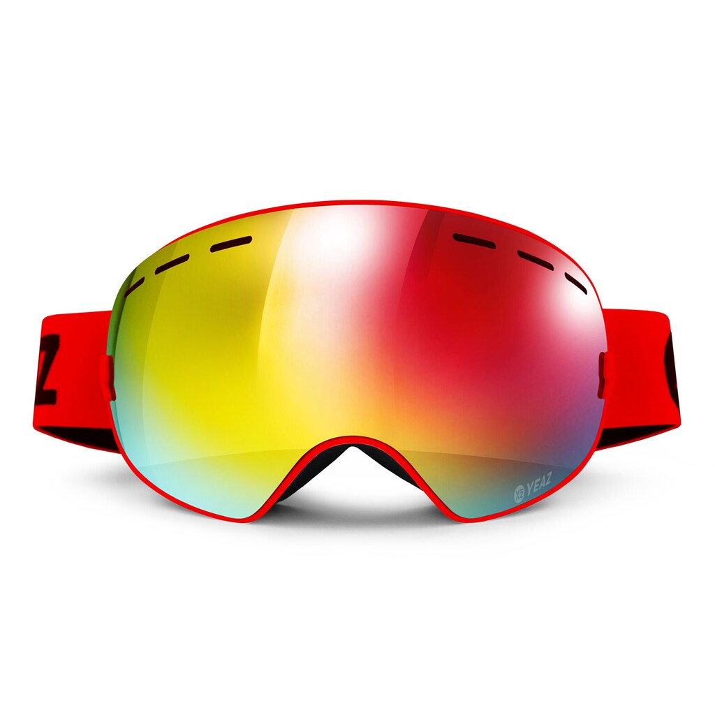 YEAZ Snowboardbrille »Ski- Snowboardbrille mit Rahmen rot verspiegelt XTRM-SUMMIT«