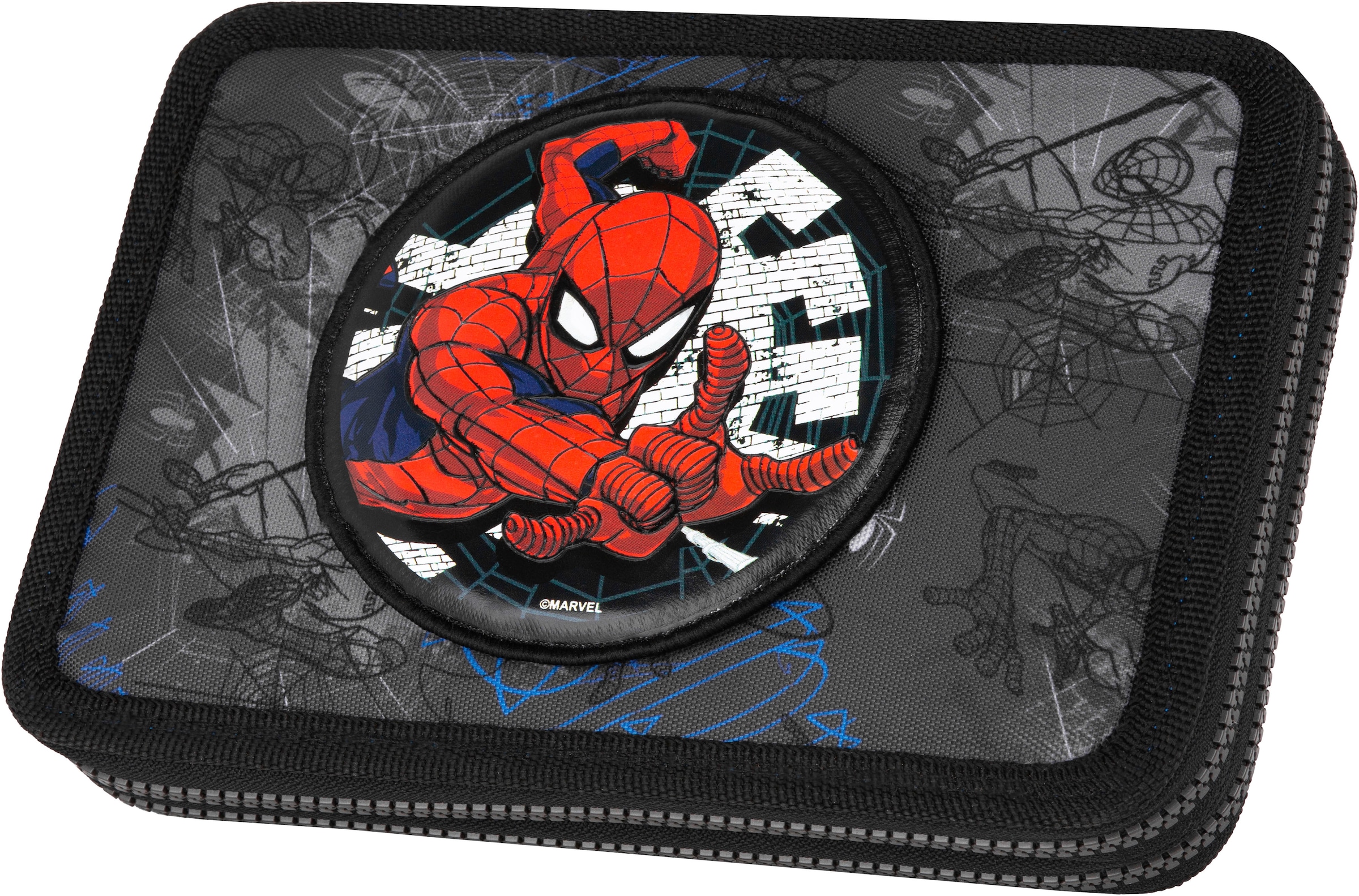 Federmäppchen »Etui XL, Marvel, Spider Man, mit 2 Reißverschlüssen«, befüllt