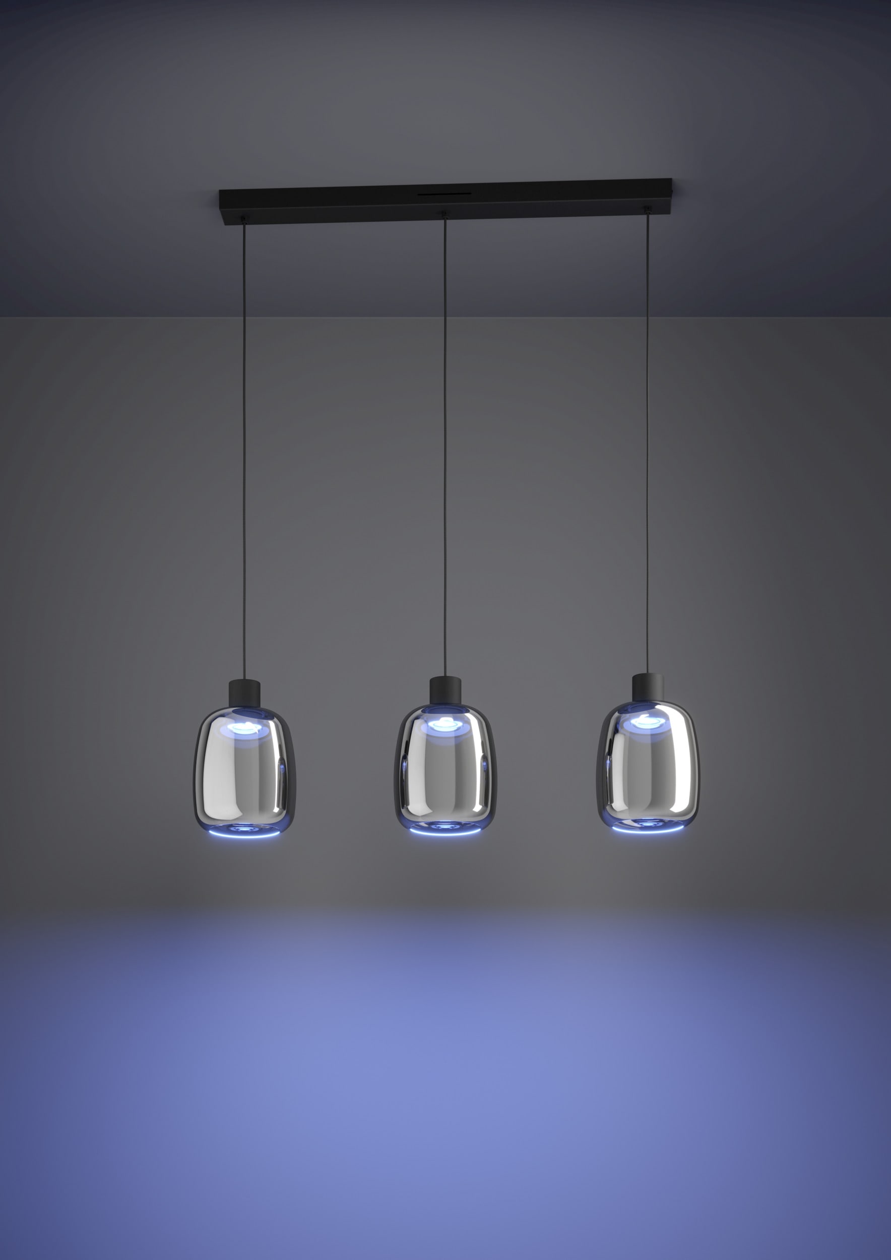 EGLO Hängeleuchte »MOLOCHIO-Z Pendellampe - Stahl - LED - 3X3,7W - IP20« LED-Modul 1 Stk. Kaltweiß | Neutralweiß | Warmweiß Hängelampe, Deckenlampe, Wohnzimmer, Esszimmer, L88 x B12,5 x H110 cm