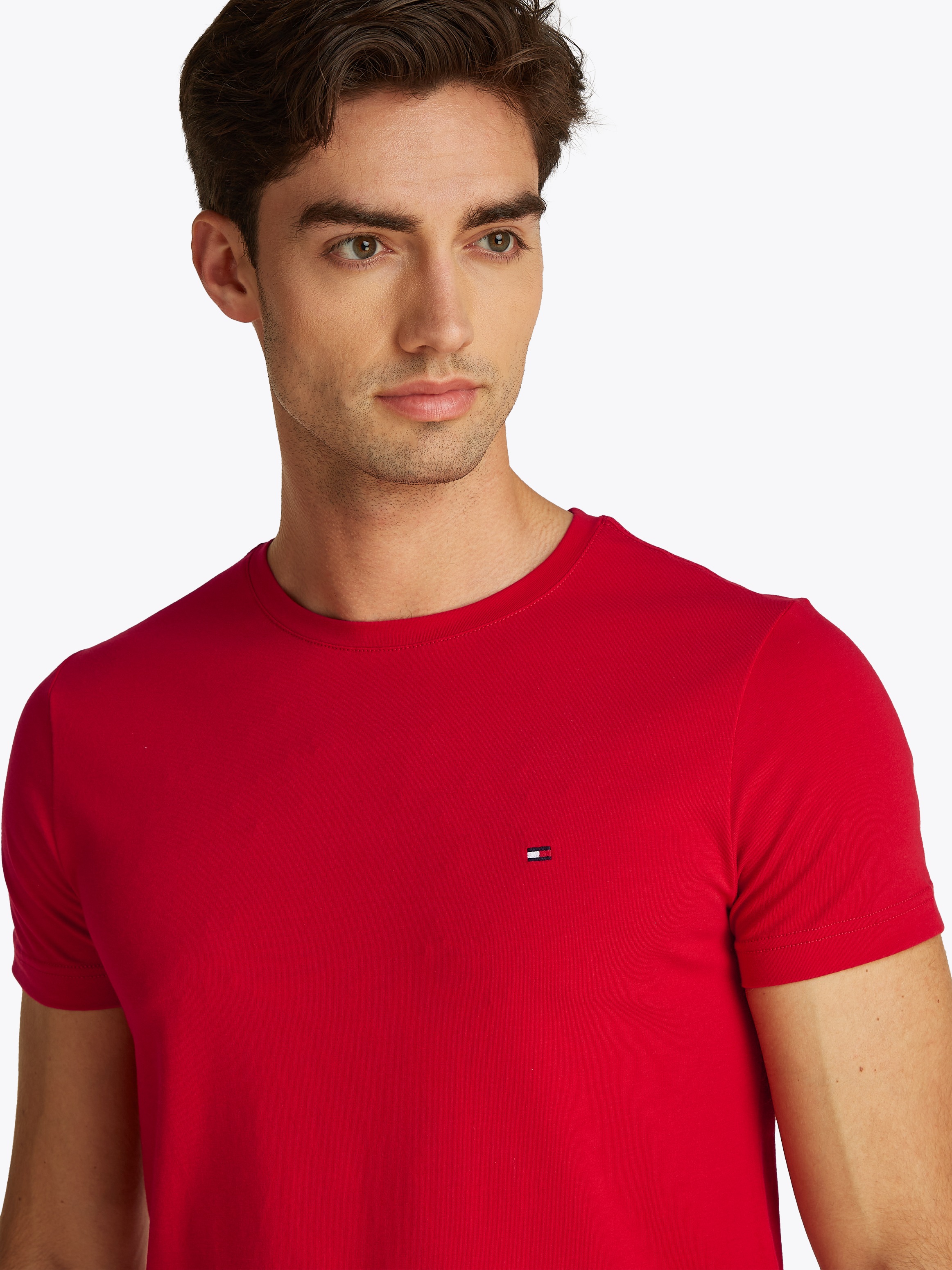 Tommy Hilfiger T-Shirt »STRETCH SLIM FIT TEE«, mit Rundhalsausschnitt
