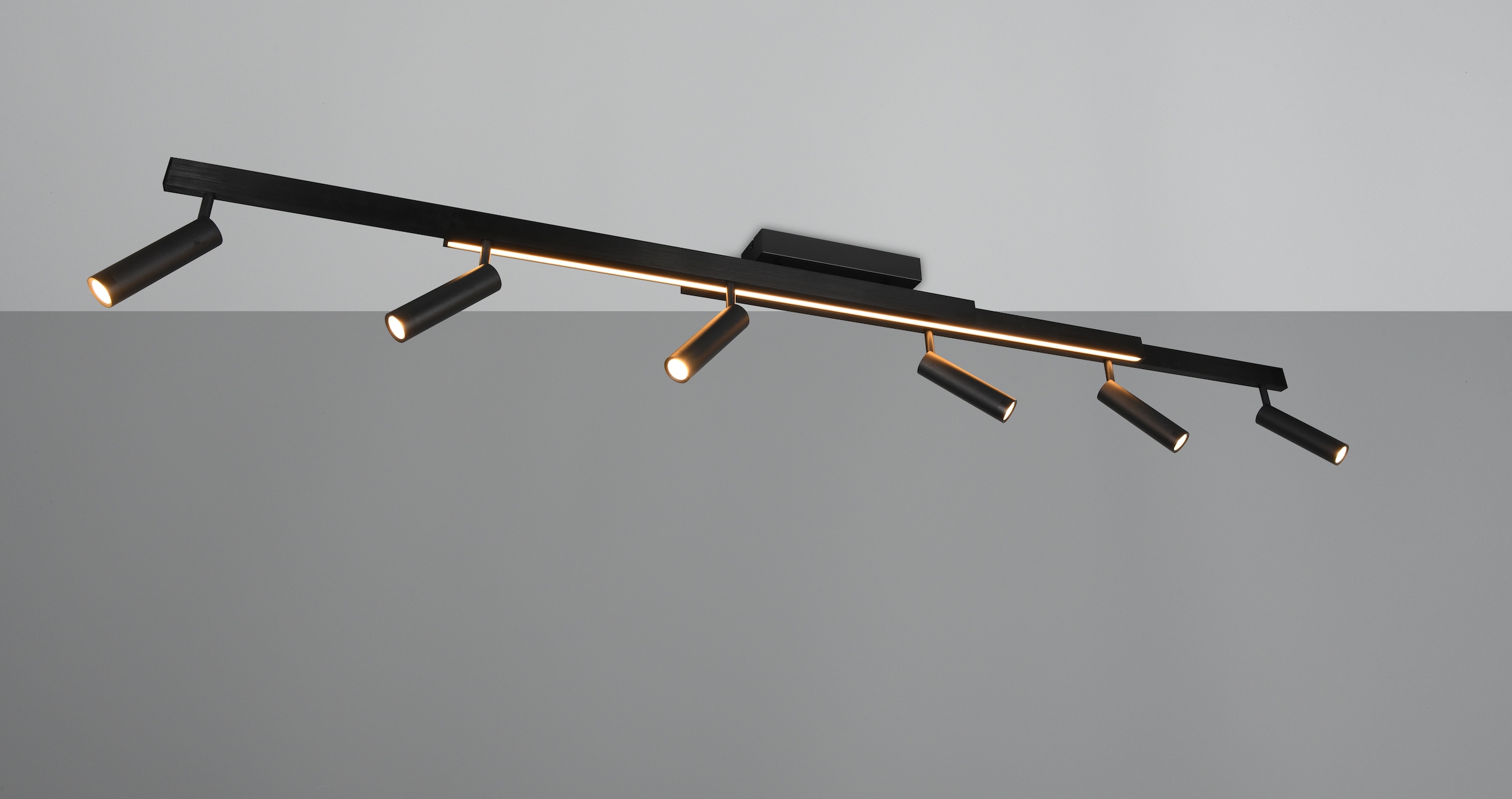 TRIO Leuchten LED Deckenleuchte »ZENO ausziehbare LED Deckenlampe mit 6 verstellbaren Spots dimmbar CCT« LED-Board 1 Stk. warmweiß - kaltweiß getrennt schaltbare Spots, Lichtfarbe einstellbar inkl Fernbedienung