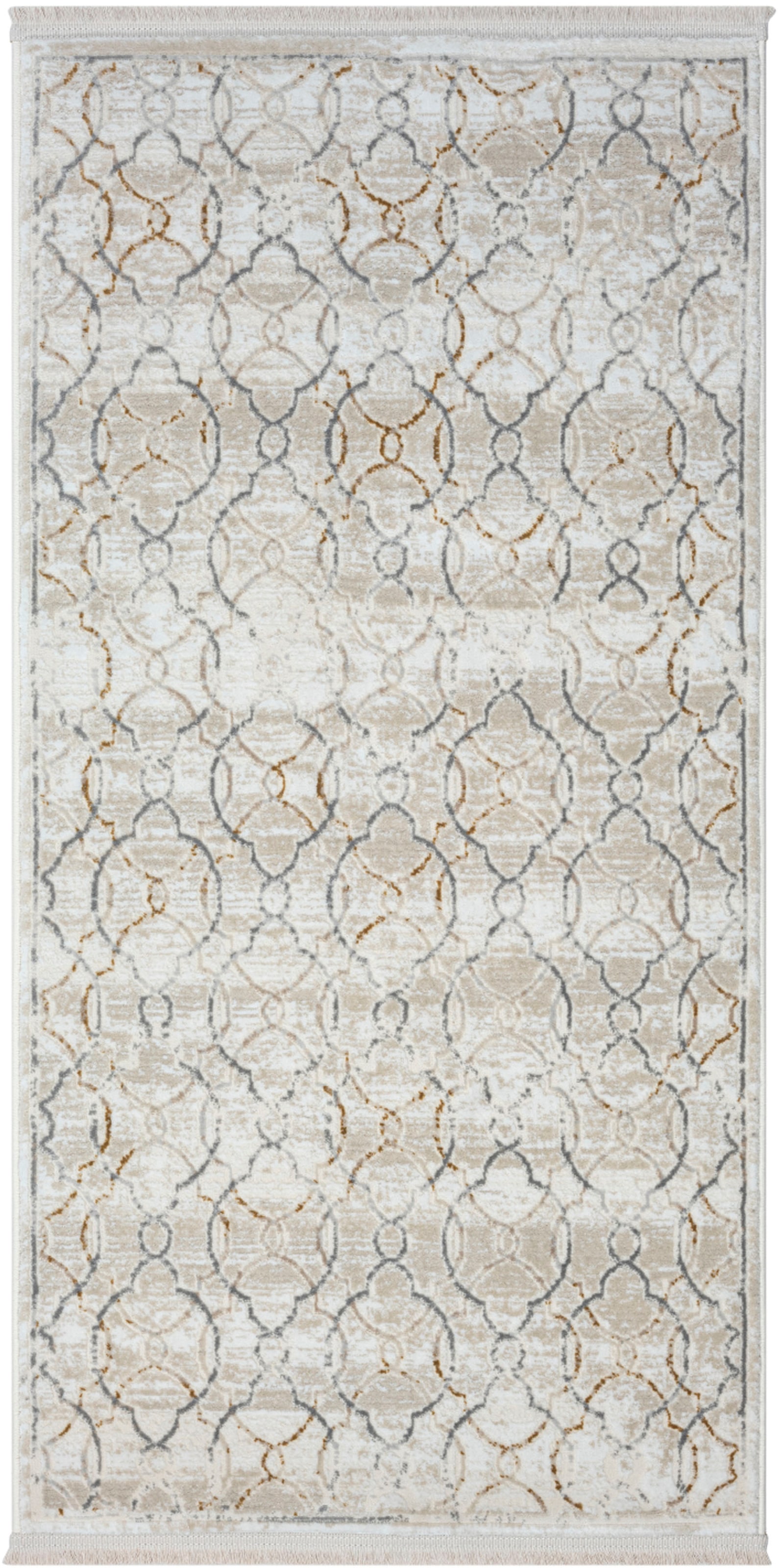 Myflair Möbel & Accessoires Teppich »My Floor, LAGERRÄUMUNG!« rechteckig 10 mm Höhe Kurzflor, Retro-Style, mit Fransen, besonders weich durch Microfaser