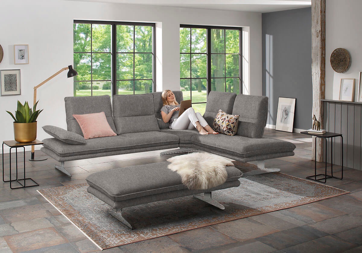 W.SCHILLIG Polsterhocker Füße in Chrom glänzend