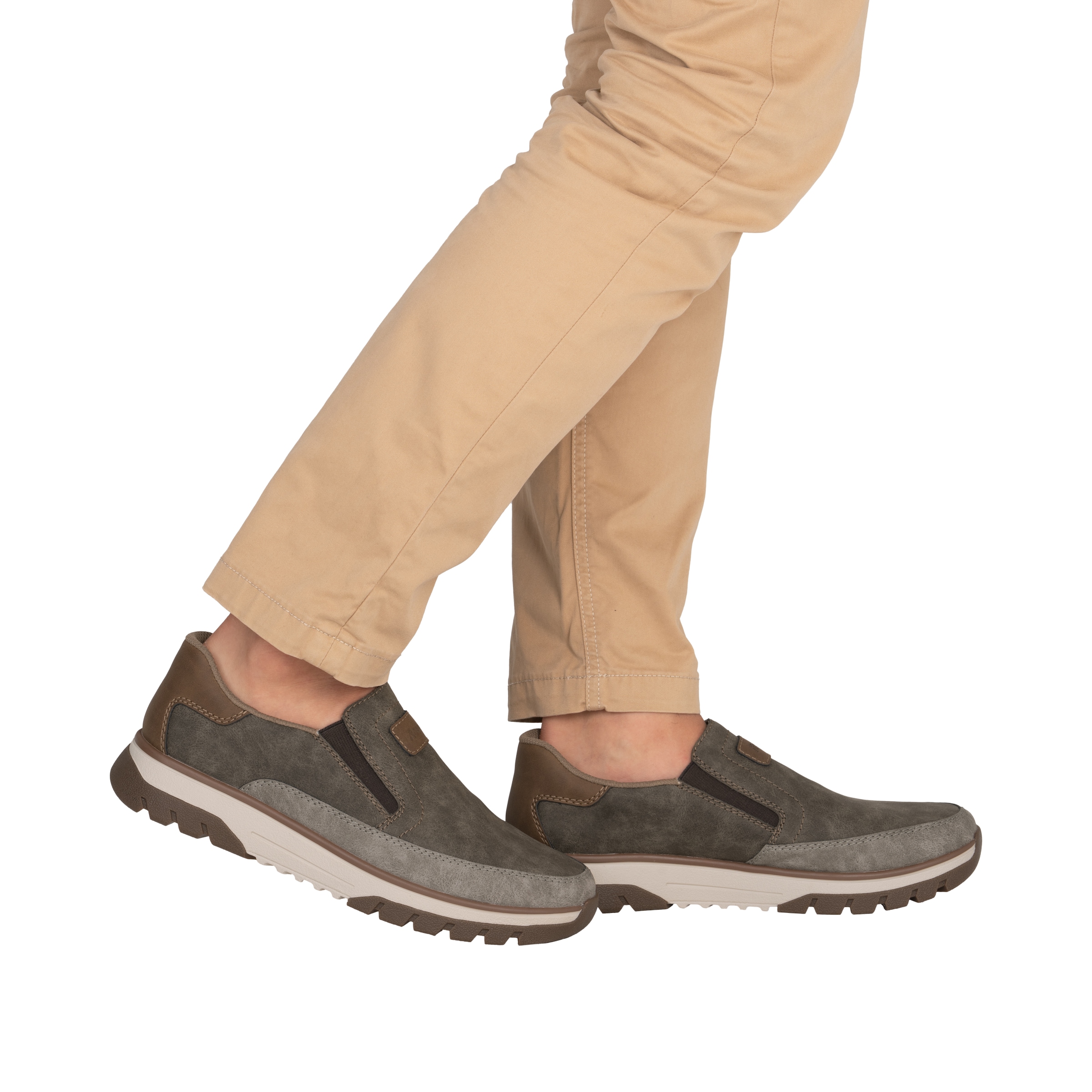 Rieker Slip-On Sneaker  Slipper, Halbschuh, Freizeitsneaker mit Kontrastbesatz