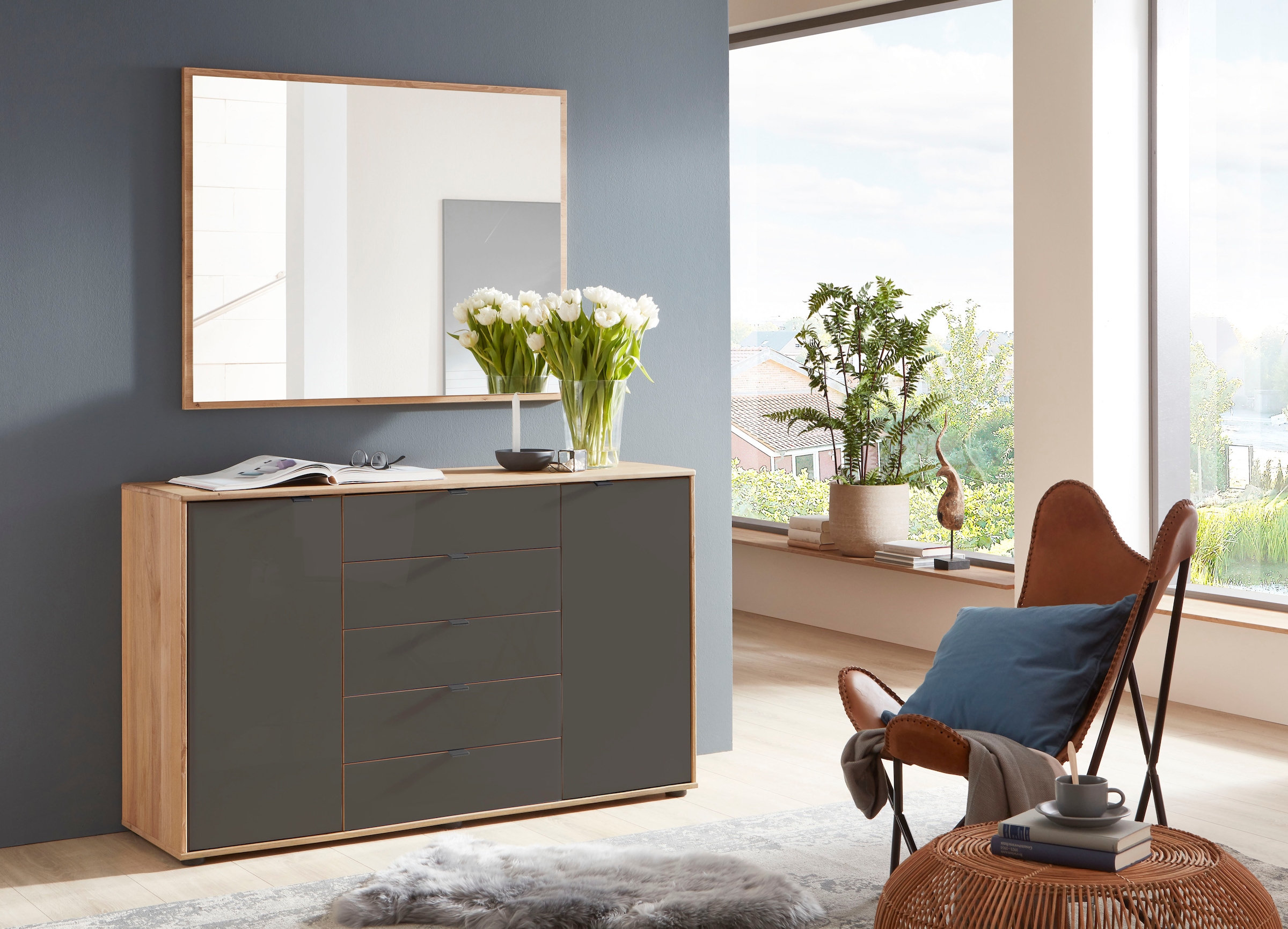 WIEMANN Kombikommode »Cardiff Sideboard, Wäscheschrank, teilmassiv Erle, mit Schubladen« Kommode 141x86x43 cm, braun, mit Dämpfung, MADE IN GERMANY,  verschiedenen Ausführungen, inklusive Einlegeboden