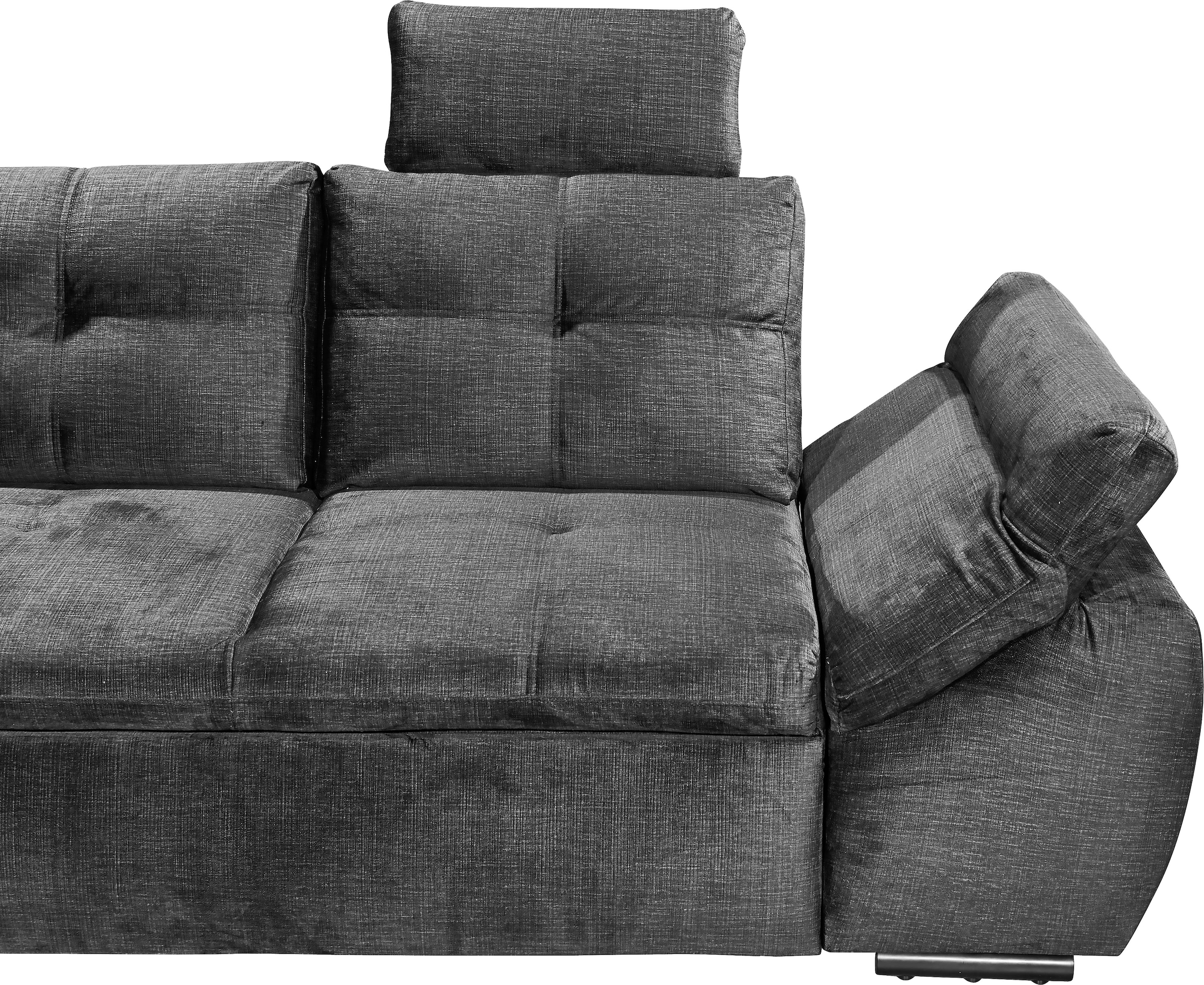 ED EXCITING DESIGN Ecksofa »Alija L-Form« mit Bettfunktion, Armteilverstellung & Kopfstützen
