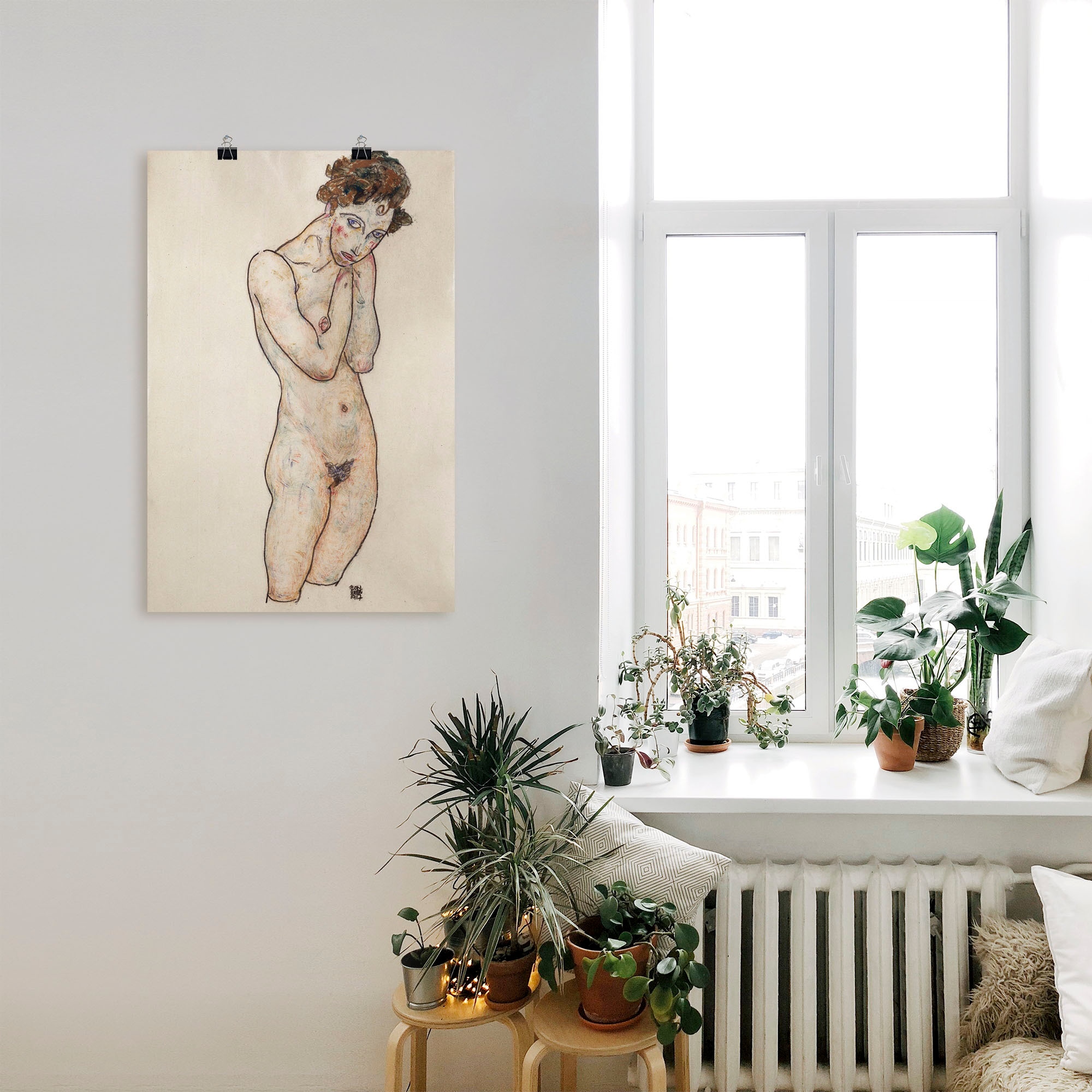 Artland Kunstdruck »Stehender weiblicher Akt. 1917.« Frau 1 Stk. tlg. als Alubild, Leinwandbild, Wandaufkleber oder Poster in versch. Größen