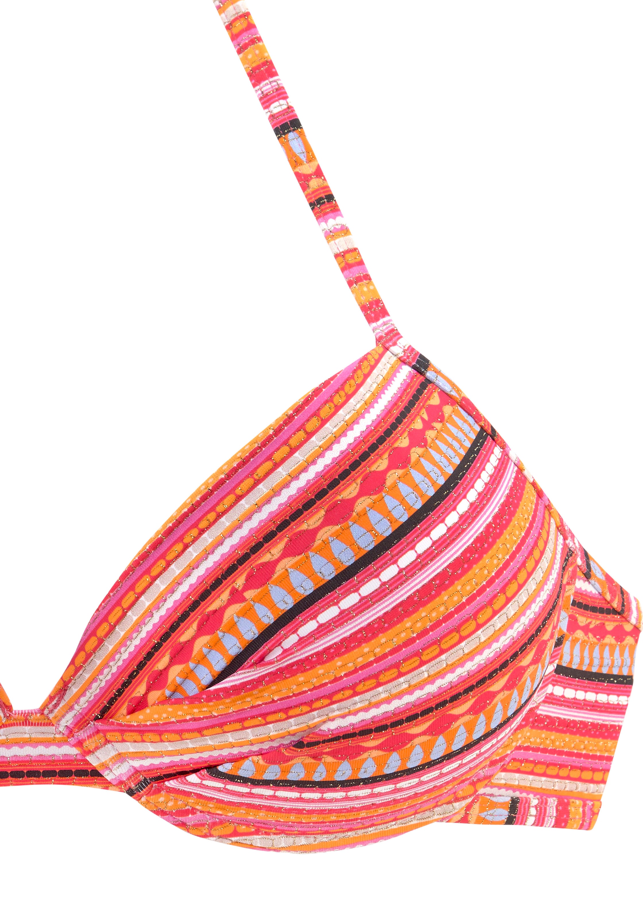 LASCANA Push-Up-Bikini, mit goldfarbenen Glitzerstreifen