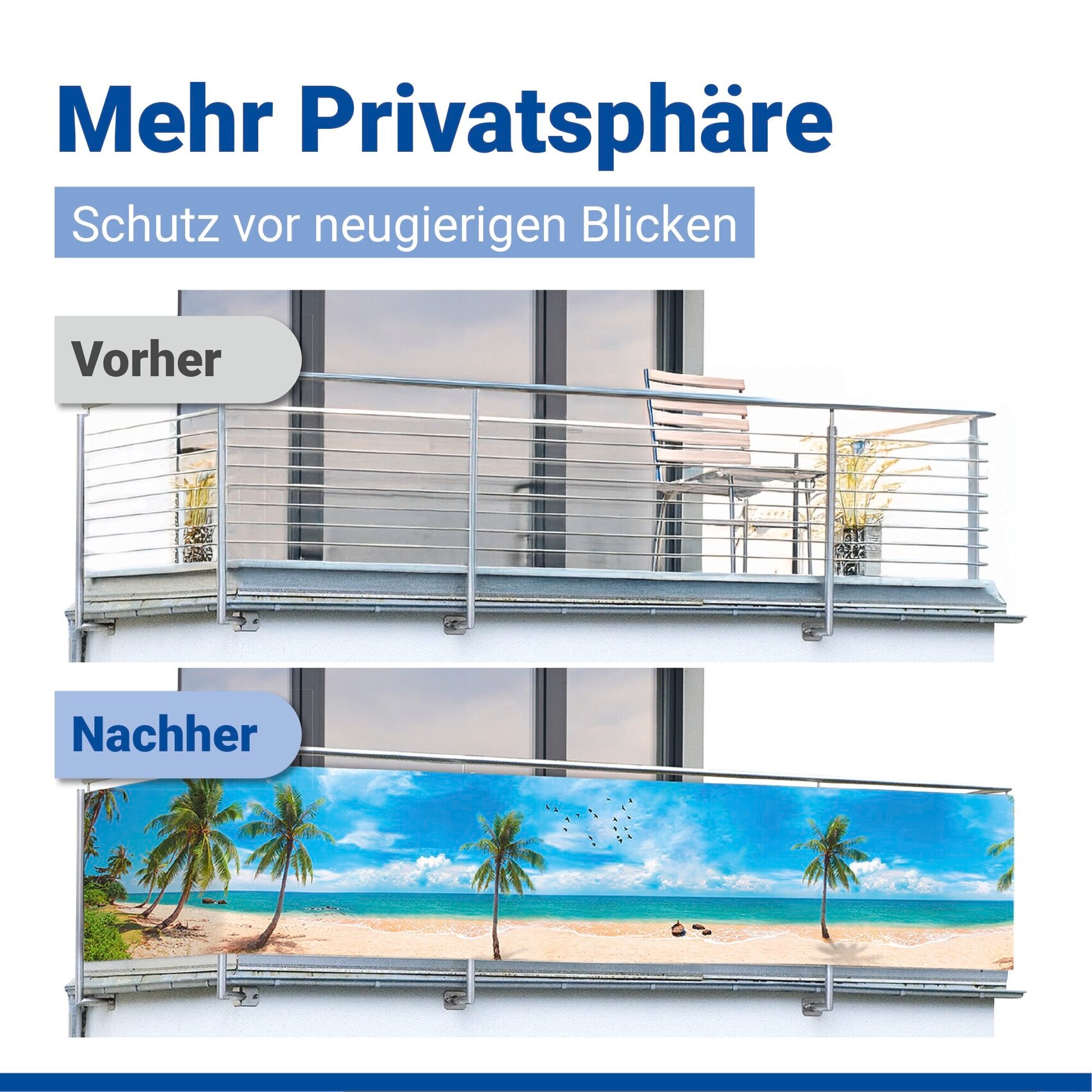 Maximex Balkonsichtschutz »verschiedene Motive« 5 m, UV- und witterungsbeständig, schnelltrocknend und reißfest
