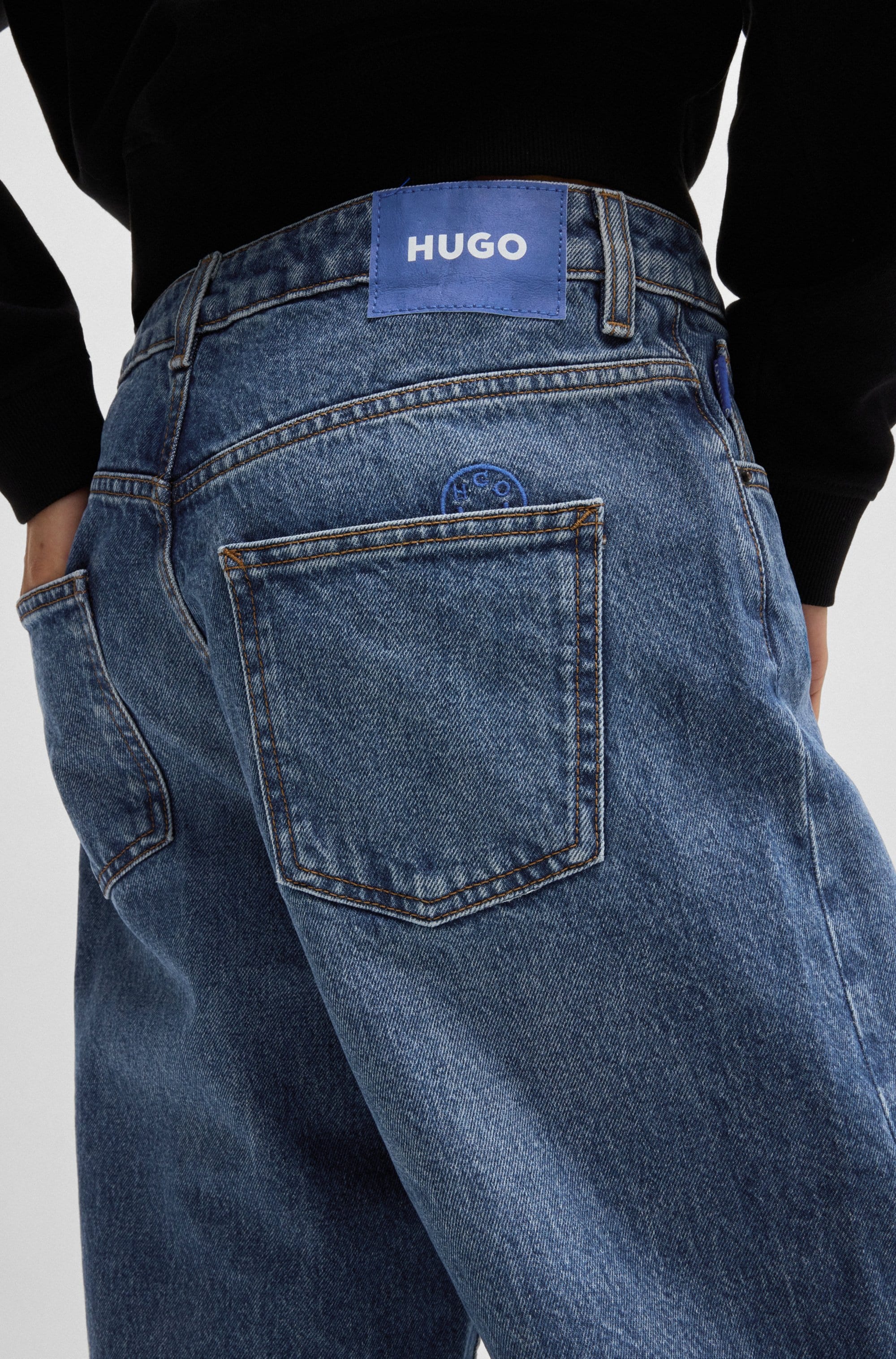HUGO Blue 5-Pocket-Jeans »Leni«, Relaxed Fit mit niedriger Leibhöhe