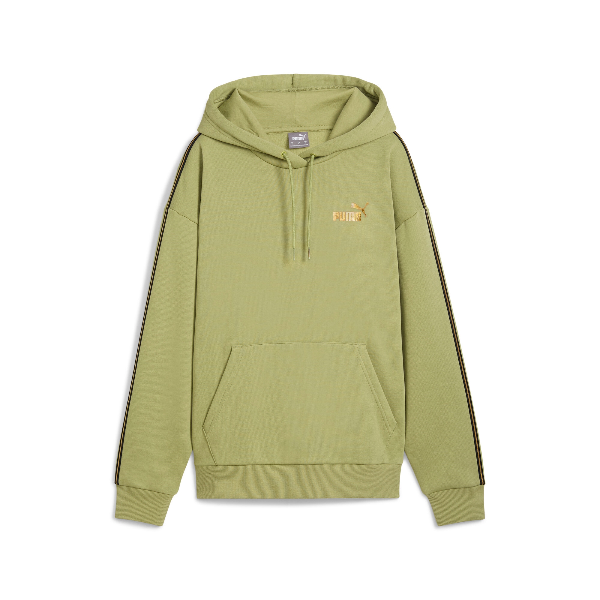 PUMA Kapuzensweatshirt »ESS TAPE MINIMAL GOLD HOODIE FL«, mit Metallic-Akzenten, mit verstellbarer Kapuze, Relaxed Fit
