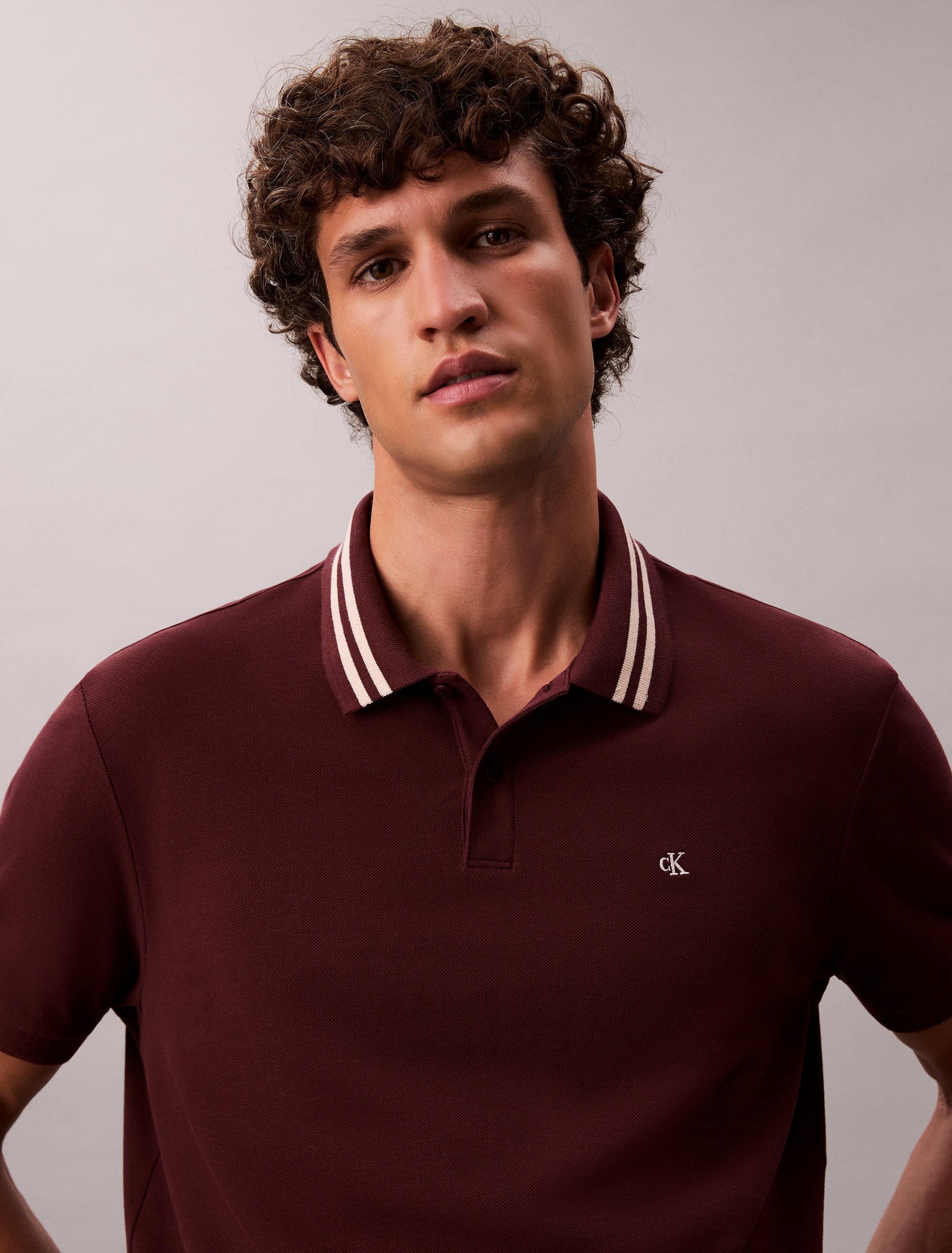 Calvin Klein Jeans Poloshirt »SS CSL PQ CLSSC TPPD«, Mit Rundhalsausschnitt