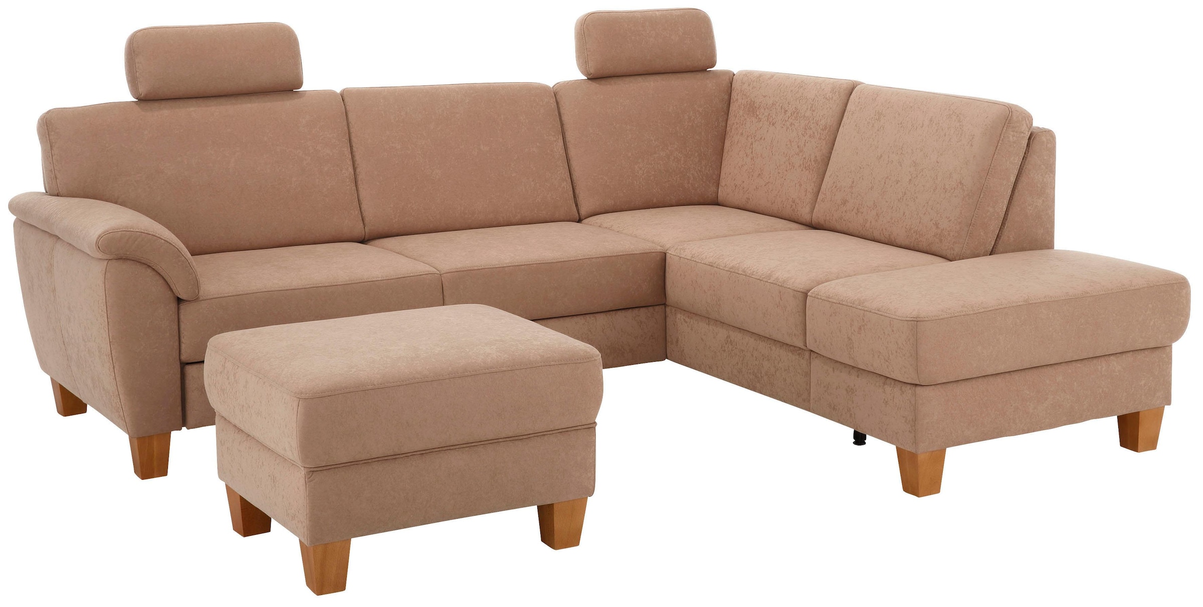 Home affaire Ecksofa »Alta L-Form« mit Federkern und Kontrastnaht, Füße Buche eichefarben