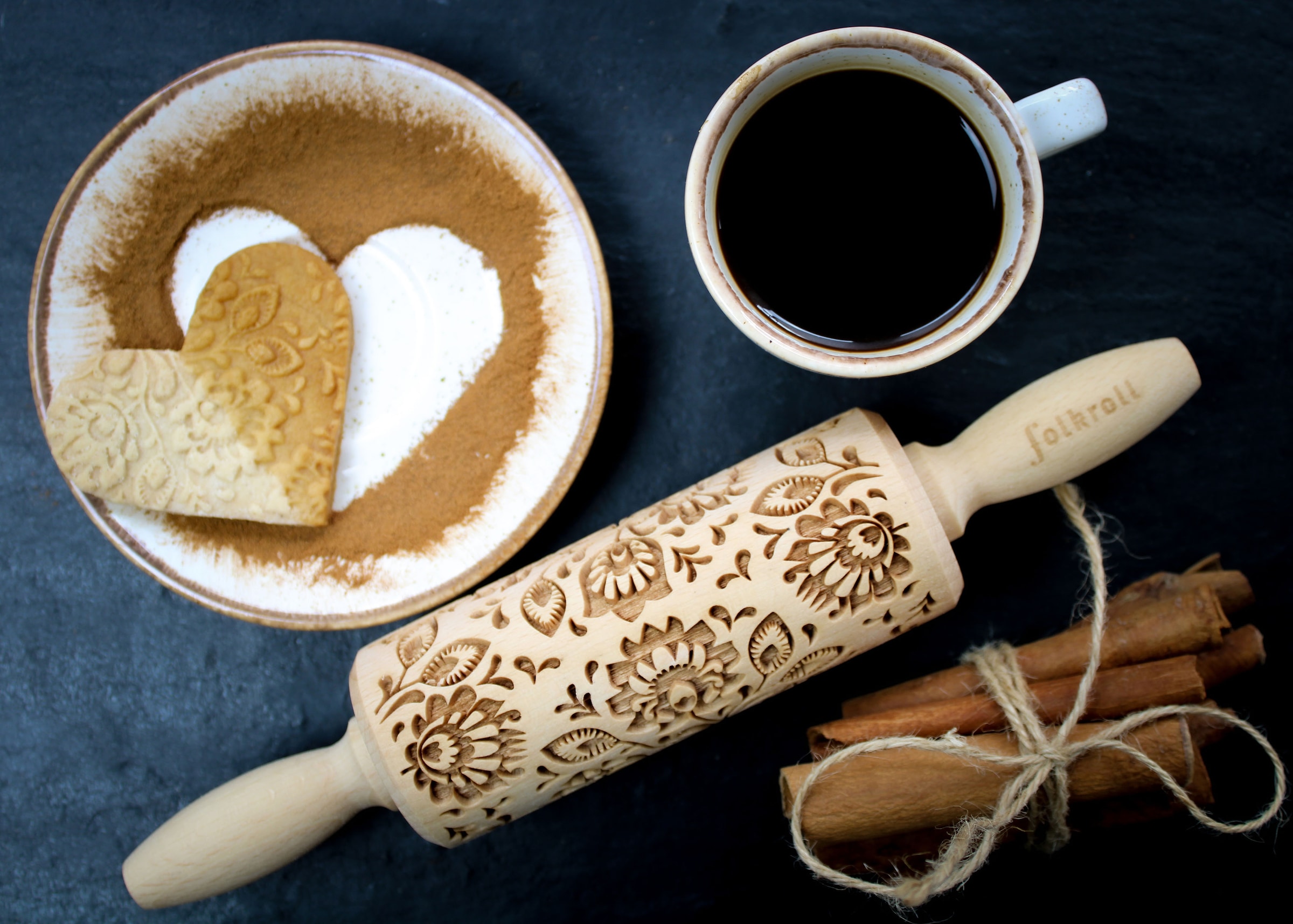 folkroll Teigroller »3D-Motiv-Teigrolle« Floral