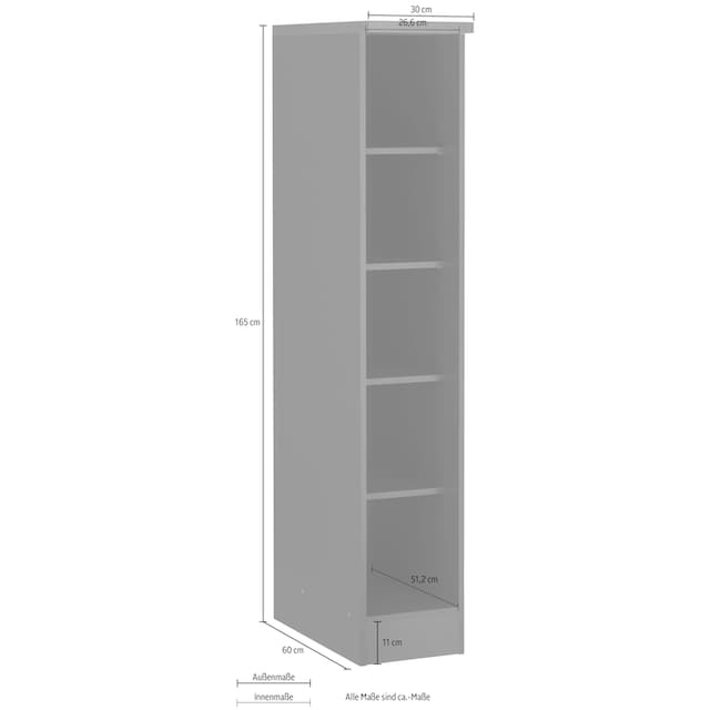 HELD MÖBEL Küchenregal »Colmar«, 30 cm breit, 165 cm hoch, 4 verstellbare  Einlegeböden, viel Stauraum online kaufen | mit 3 Jahren XXL Garantie