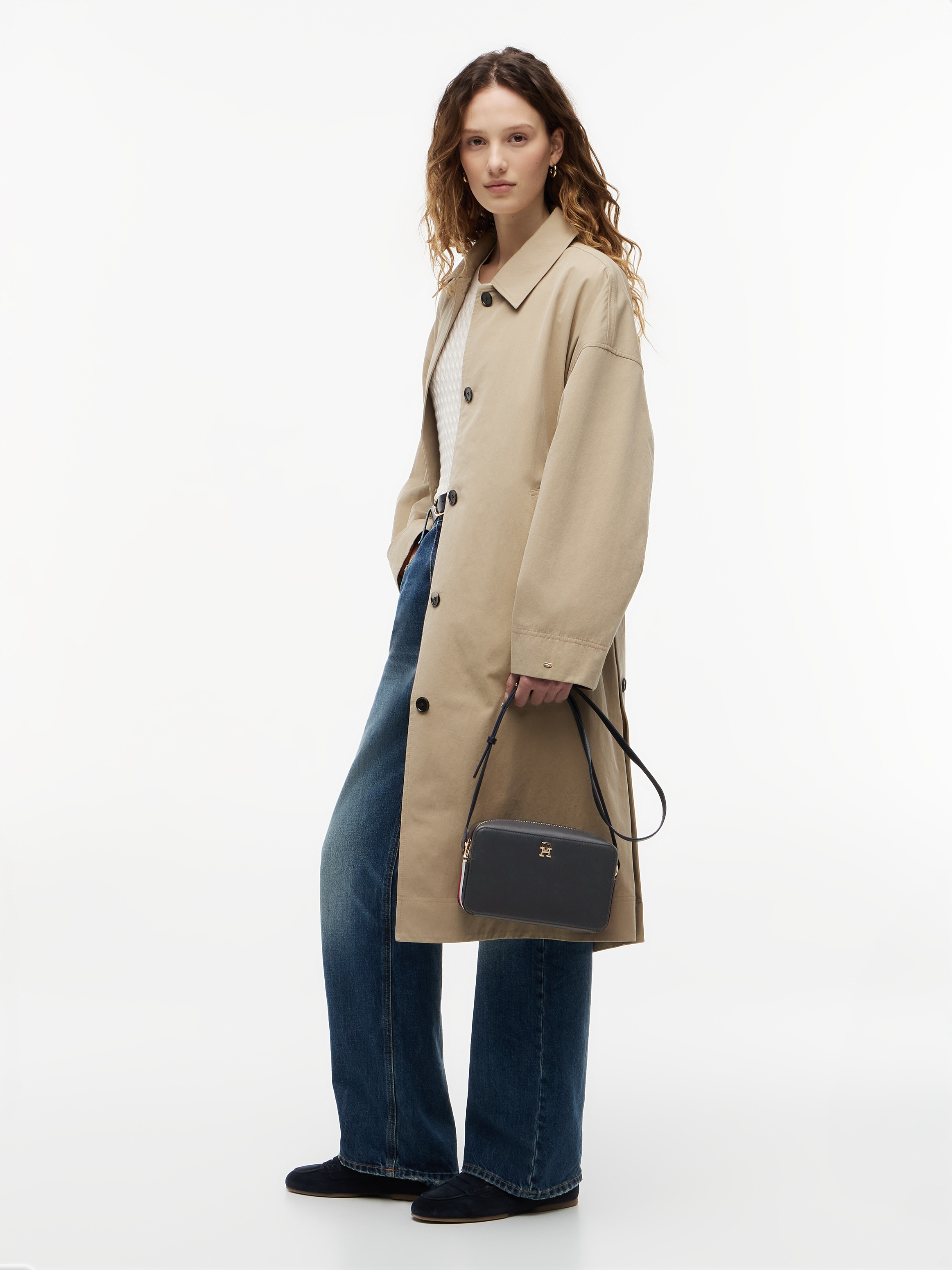 Tommy Hilfiger Umhängetasche »IM LATAM SIDE CORP CROSSOVER« Damen Schultertasche mit bunten Textil-Streifen in Tommy Farben