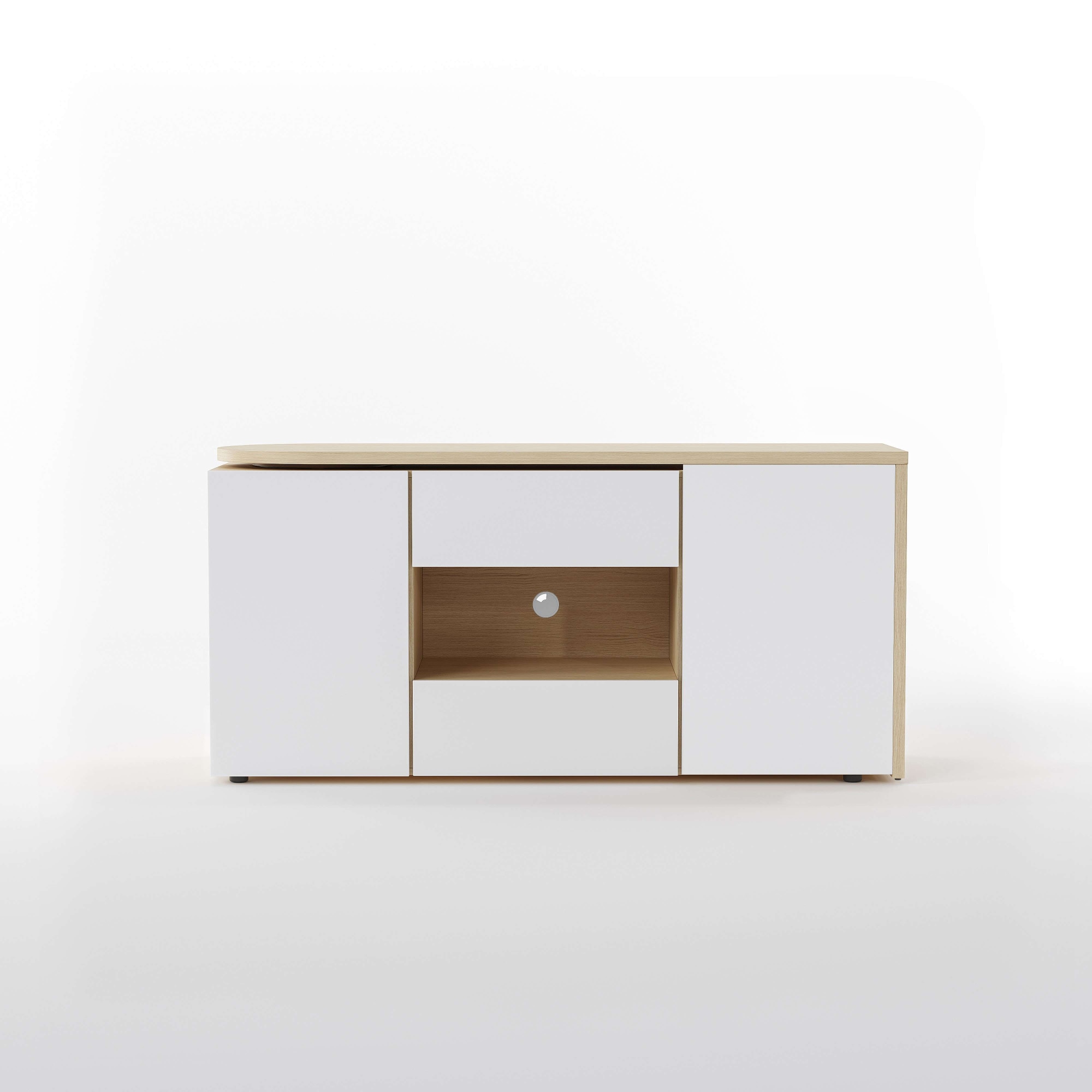 TemaHome Sekretär »ein Sideboard und Schreibtisch, ausziehbar, über Eck,«, mit 2 Schubladen, 1 Tür, offene Fächer, mit Kabeldurchführung