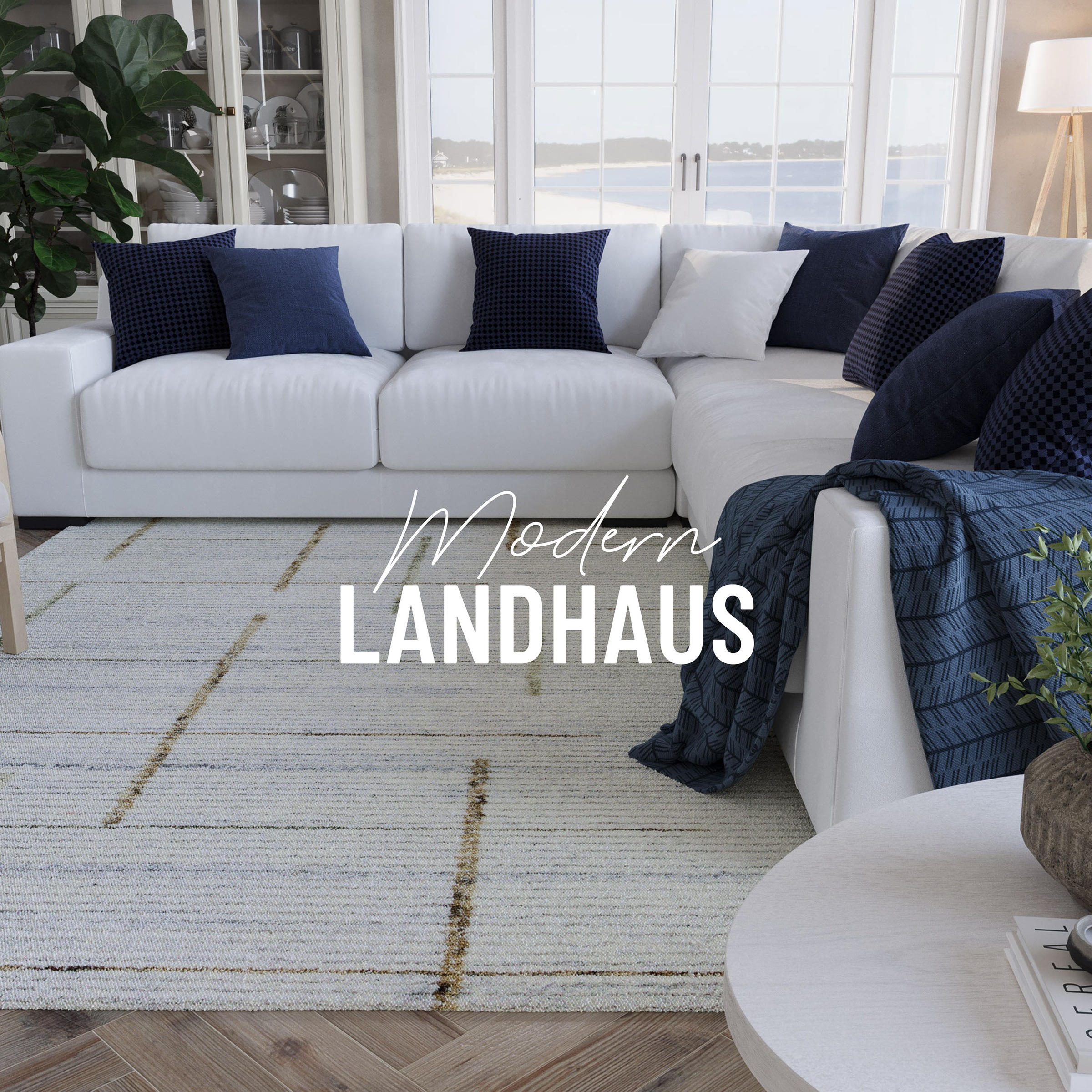 Wecon home Teppich »Hamptons TWENTYTWO«, rechteckig, 10 mm Höhe, Läufer, Fasermix, Kurzflor, Wohnzimmer, elegant, geometrisch