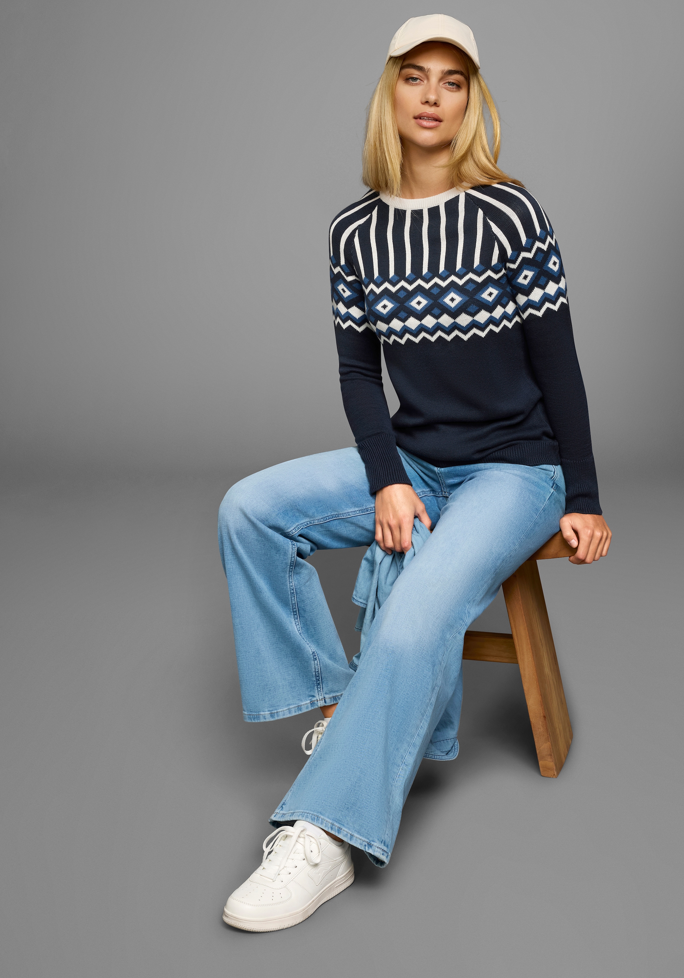 AJC Jacquardpullover, mit Norwegermuster in verschiedenen Farbvarianten