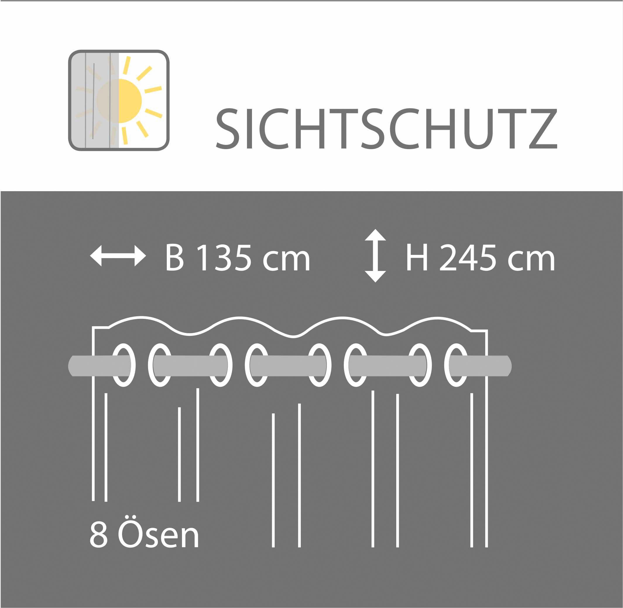 HxB: Vorhang mit St.), 245x135, Ösen-Vorhang »Ella«, (1 Querstreifen decolife