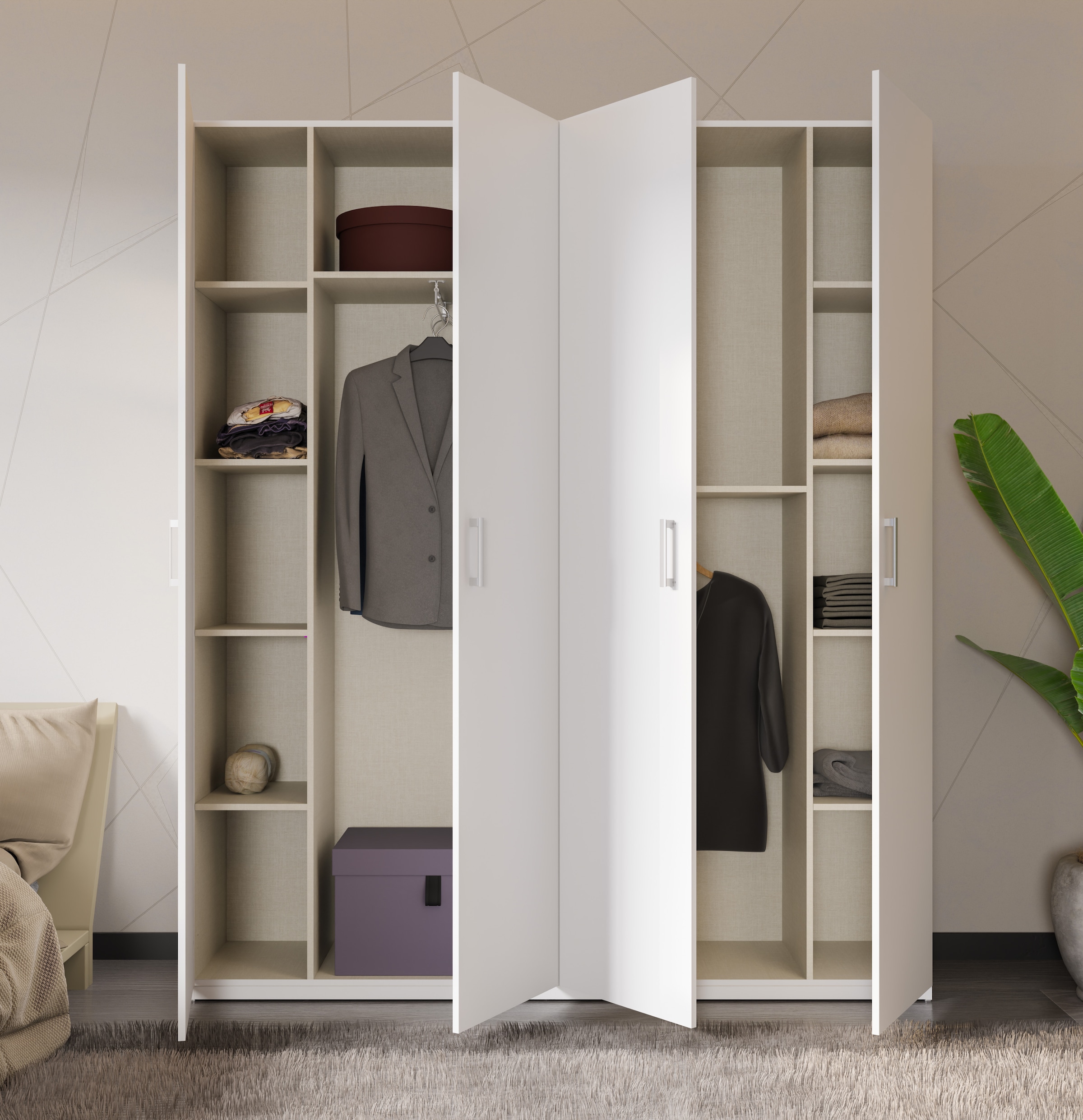 FORTE Kleiderschrank B/H/T 177,5/210,5/42 cm, stehende Montage