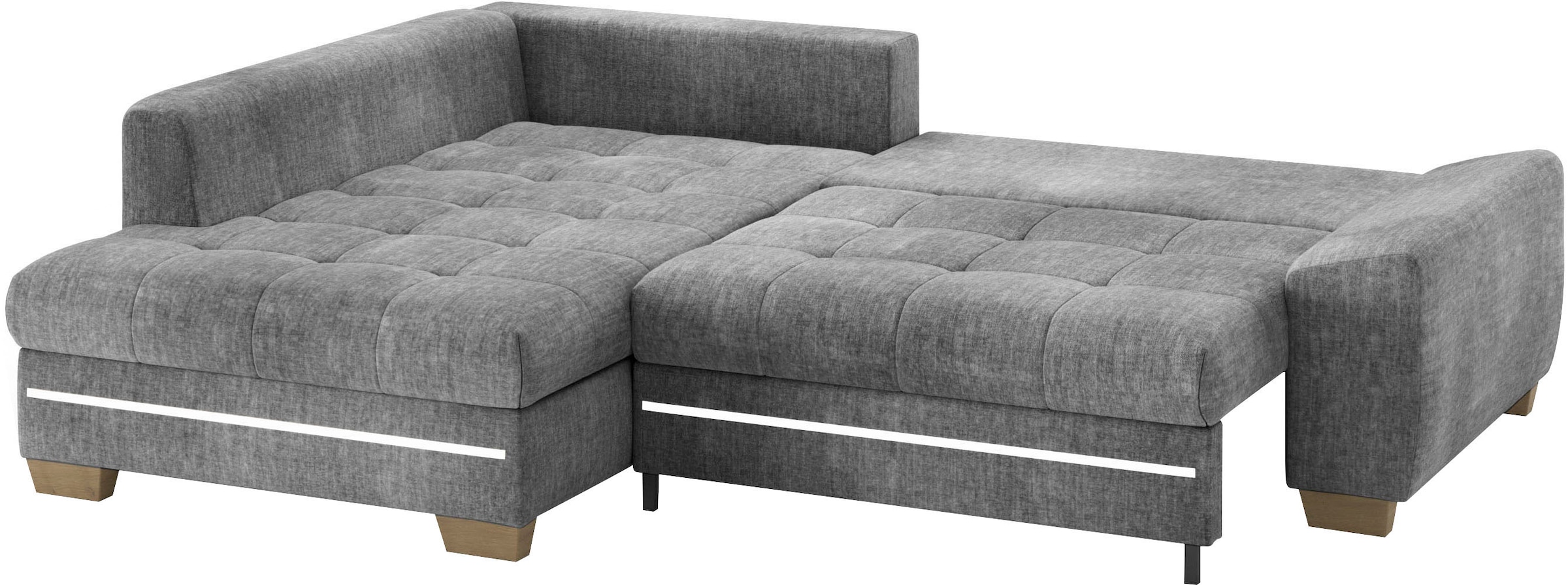 Mr. Couch Ecksofa »Nikita II, L-Form«, mit RGB-LED Beleuchtung, wahlweise mit Bett, Bettkasten, Kaltschaum