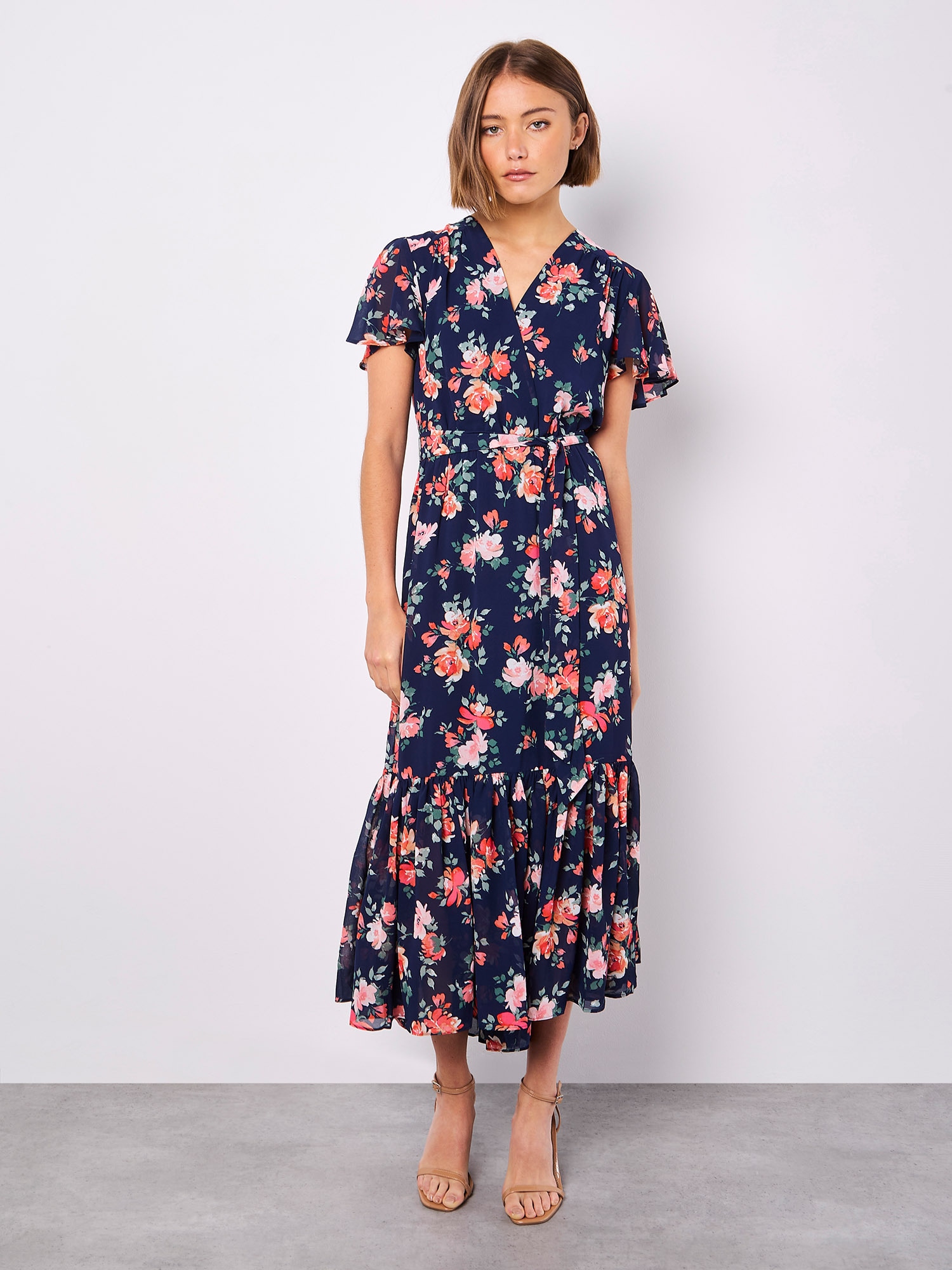 Apricot Druckkleid »Midikleid in Wickeloptik« 2 tlg. mit Blumenmuster