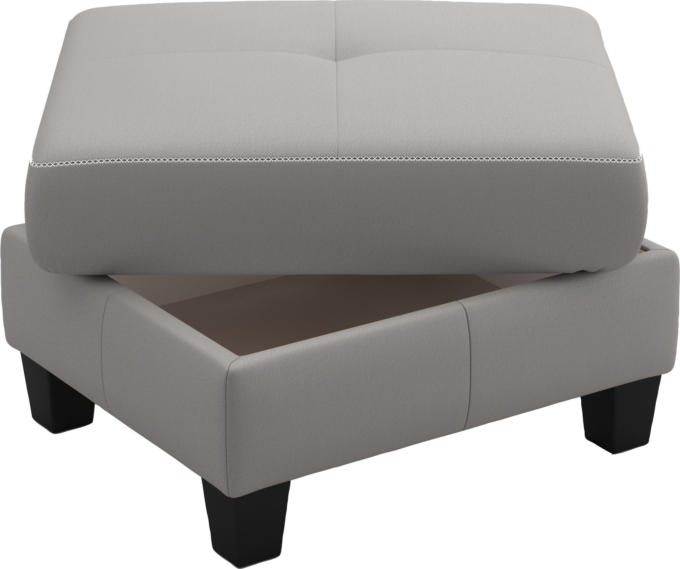 Places of Style Polsterhocker »Varese«, Kreuznaht in beige