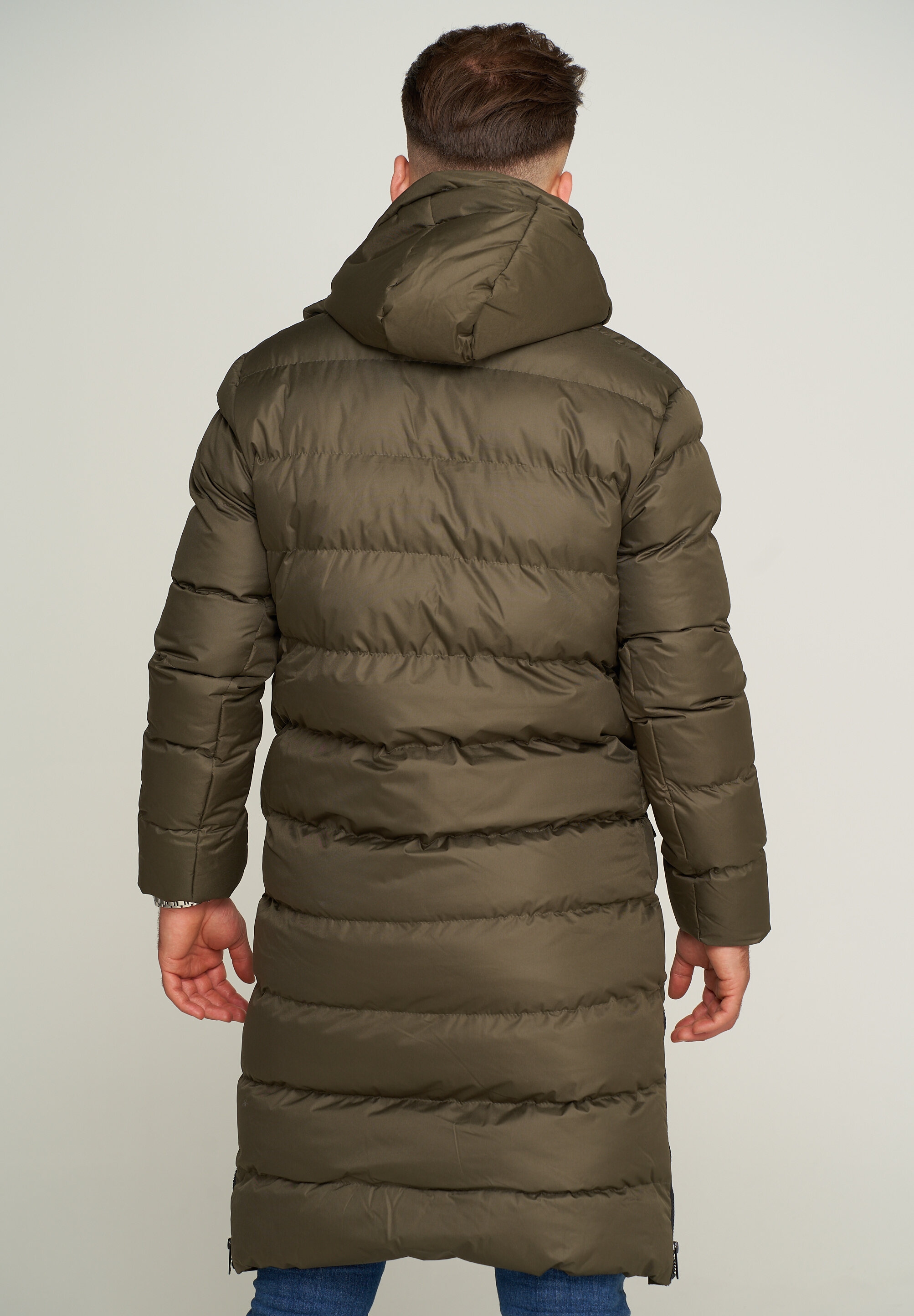 SOULSTAR Parka »Winterjacke als Langer Steppmantel - Winterparka« mit Kapuze Herren warmer Wintermantel Steppjacke Pufferjacke