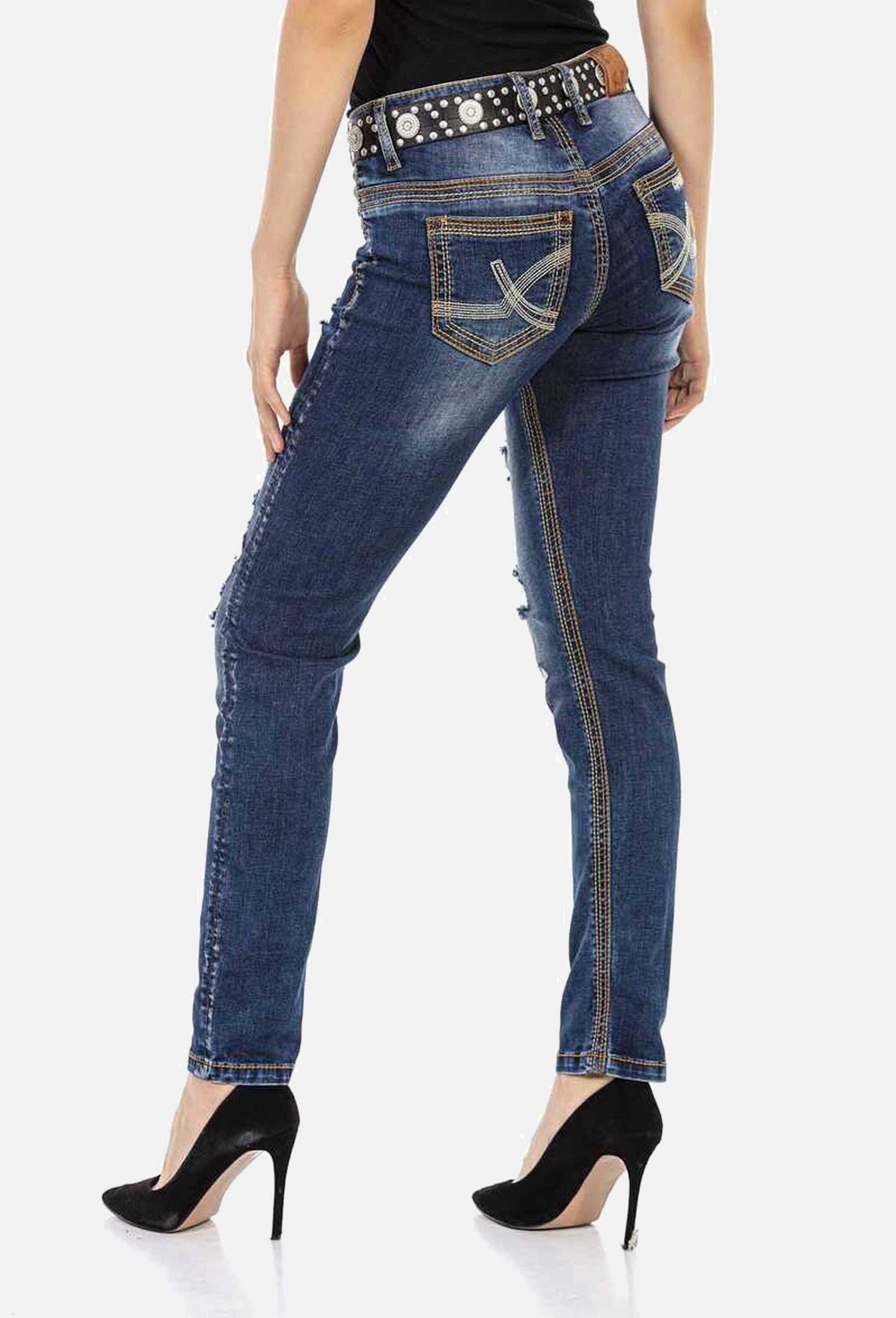 Cipo & Baxx Slim-fit-Jeans »Cipo & Baxx Jeans« in knalligem Design, WD455