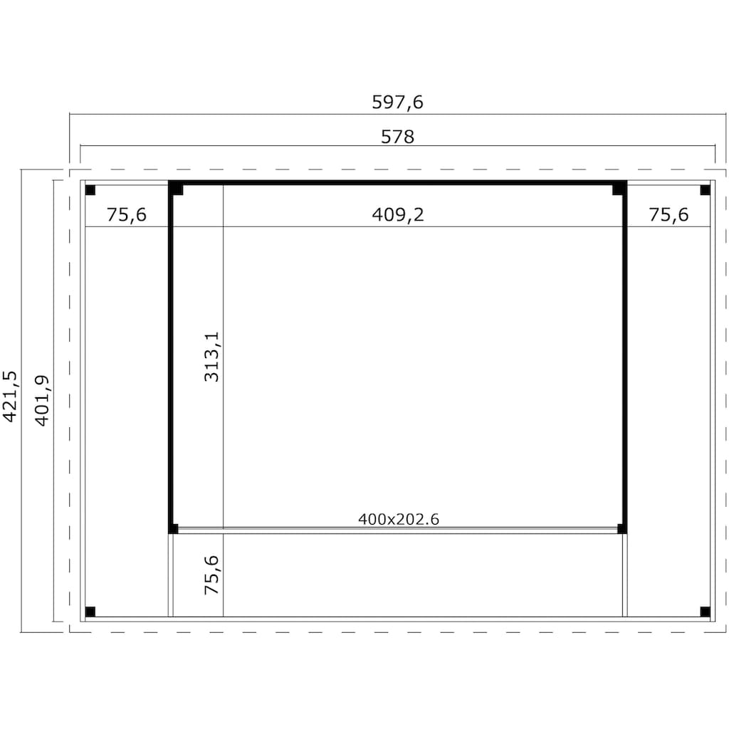 LASITA MAJA Gartenhaus »DOMEO 4 LOGGIA CARBONGRAU/ANTHRAZIT - NEU«, (Set)