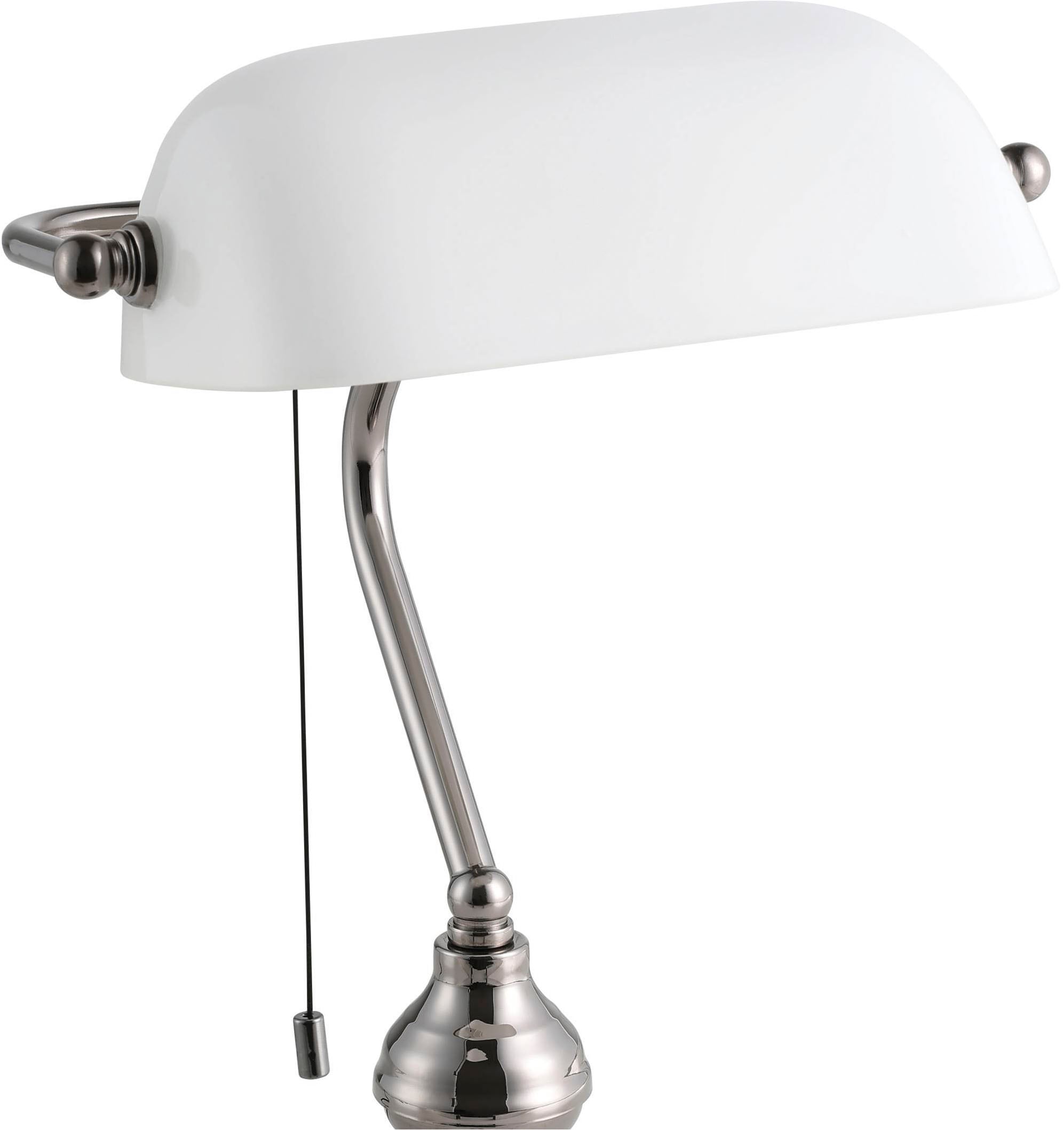 EGLO Tischleuchte »Banker Tischlampe, Vintage, Retro, E27 Schreibtischlampe, Bürolampe« E27 1 Stk. Tischleuchte - L27,5 x H39 cm - nickel-nero - 1X60W exkl.