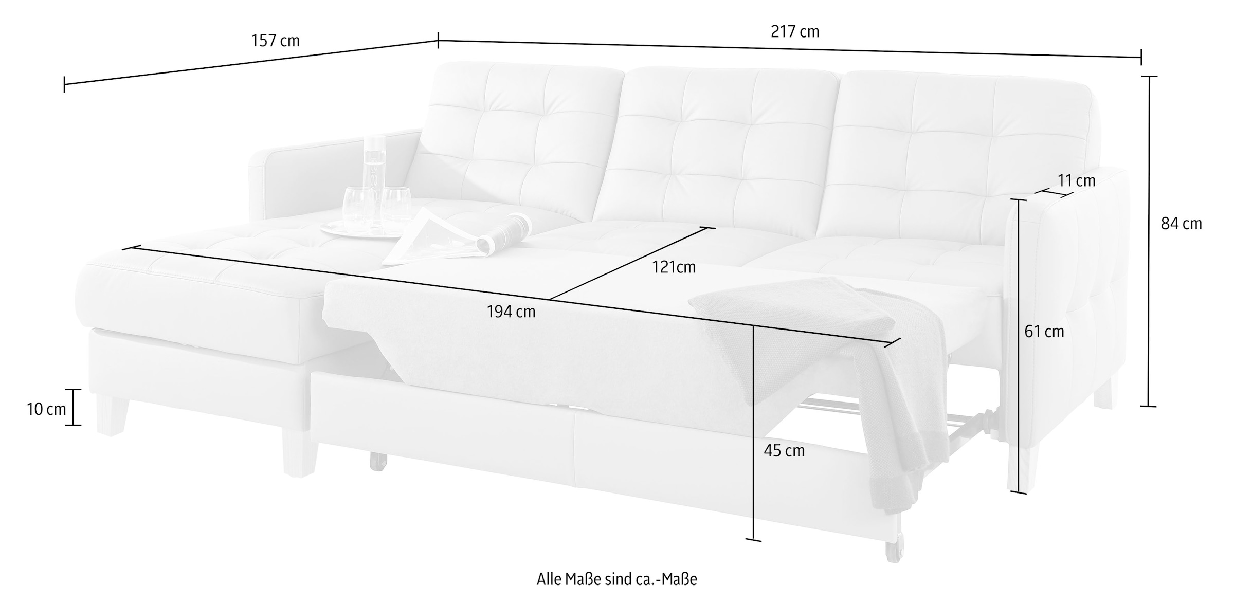 exxpo - sofa fashion Ecksofa »Elio, kompakt und komfortabel, bequem und zeitloses Design, L-Form«, wahlweise mit Bettfunktion