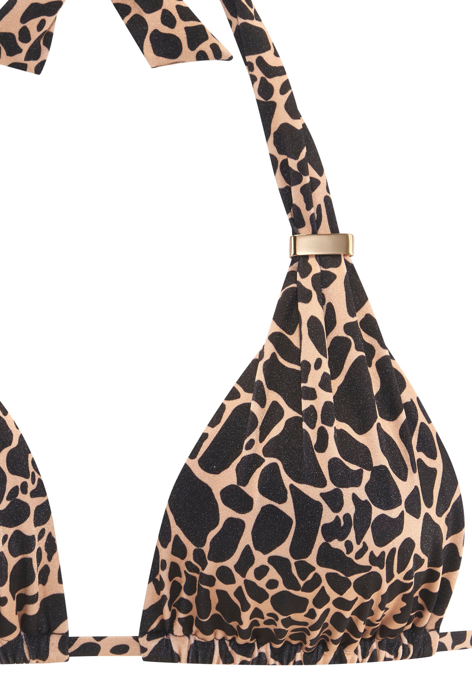 LASCANA Triangel-Bikini »Zaba«, Goldfarbene Zieraccessoires an Top und Hose