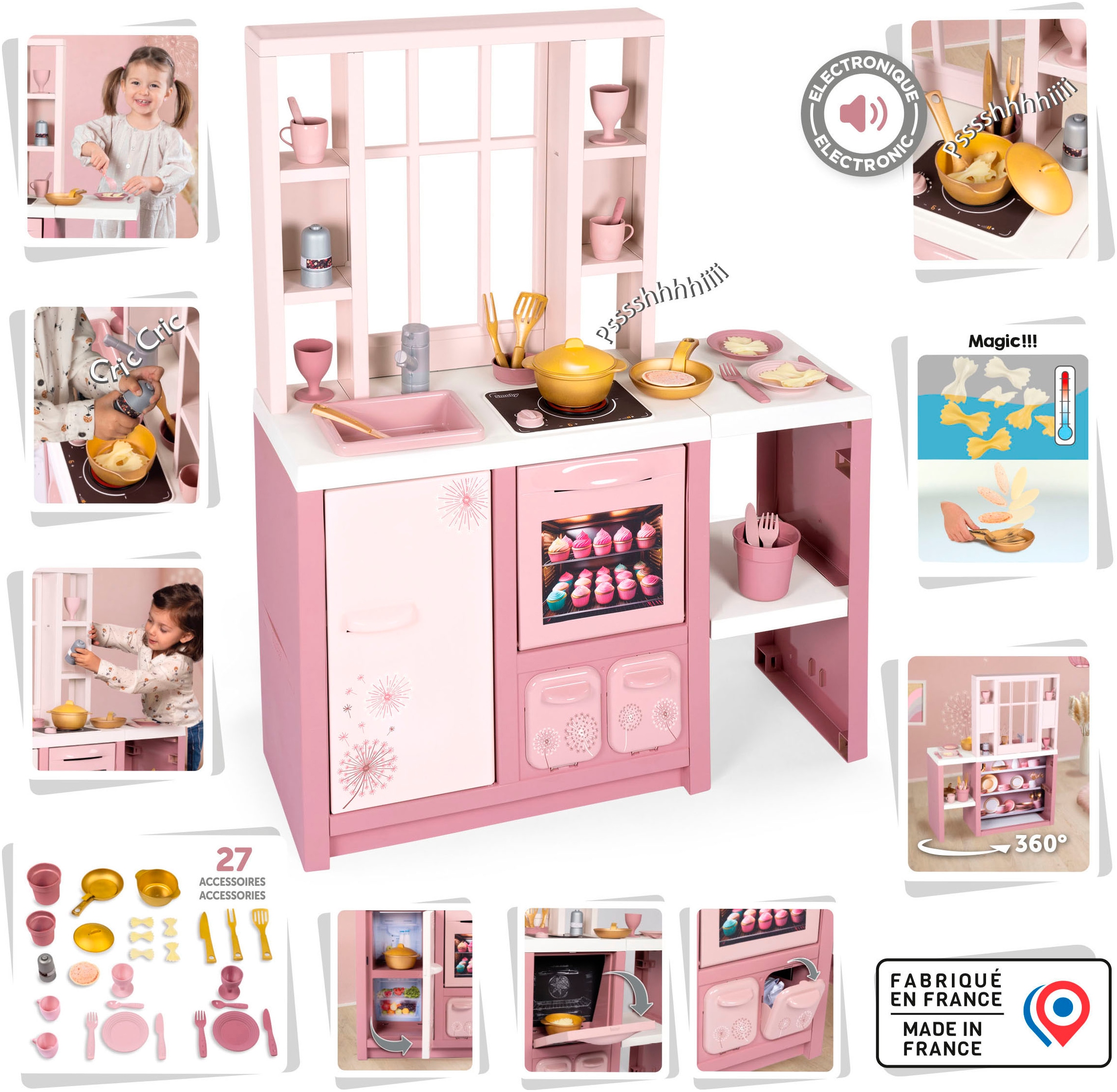 Smoby Spielküche »Loft Fleur«, mit Sound; Made in Europe