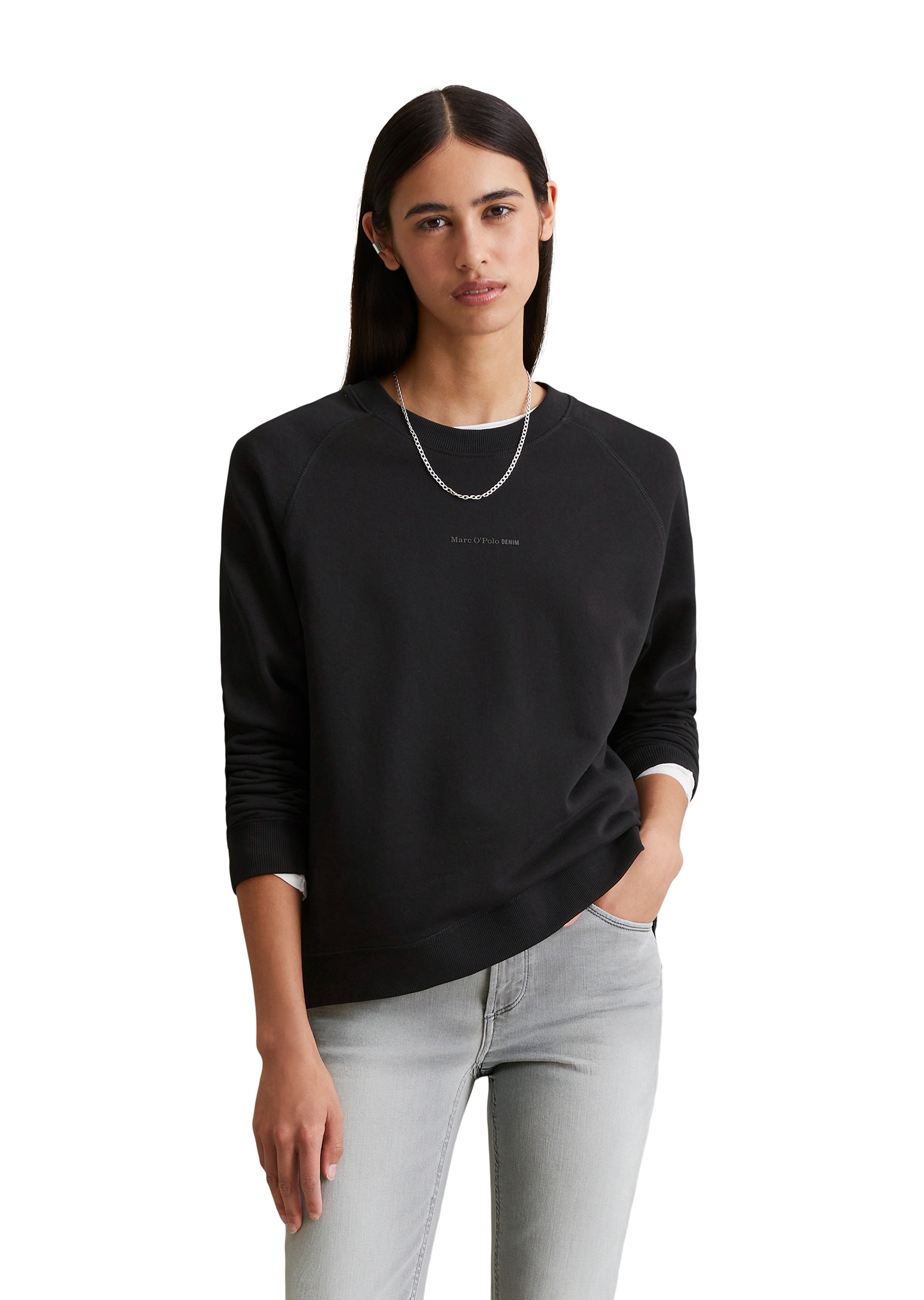 Marc O'Polo DENIM Sweatshirt , Im modernen O-Shape, locker geschnitten und Raglanärmeln
