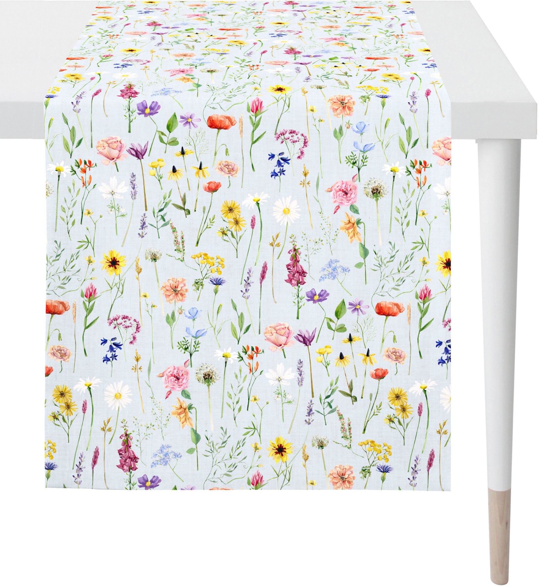 APELT Tischläufer »6815 (1 UNIVERSAL mit einer auf kaufen Frühjahrsblüten, Digitaldruck, wie Frühling«, Streublumenwiese | online SPRINGTIME, Frühjahrsdeko, St.)