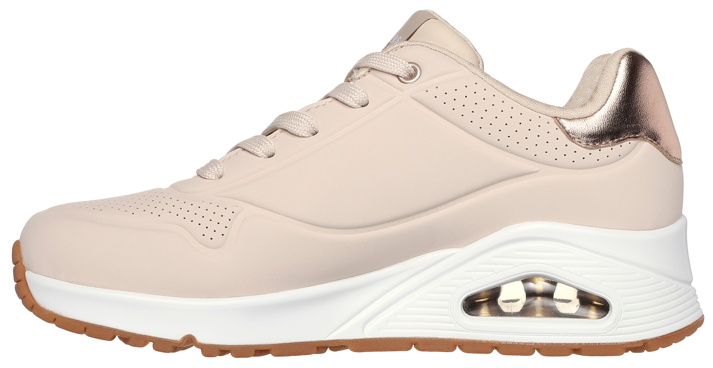 Skechers Sneaker »UNO GOLDEN AIR«, Freizeitschuh, Halbschuh, Schnürschuh mit Metallic-Einsatz