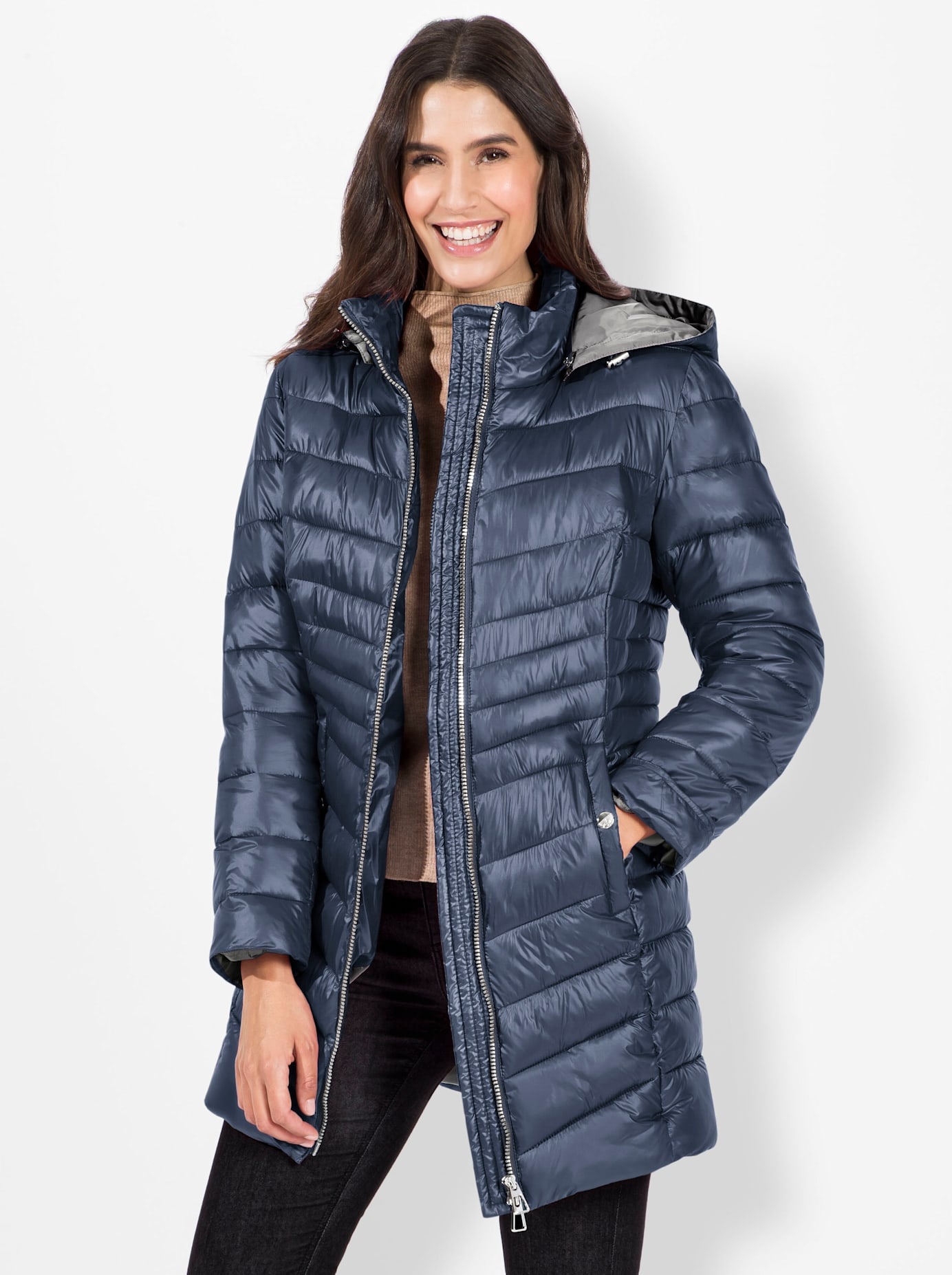 Inspirationen Steppjacke, mit Kapuze